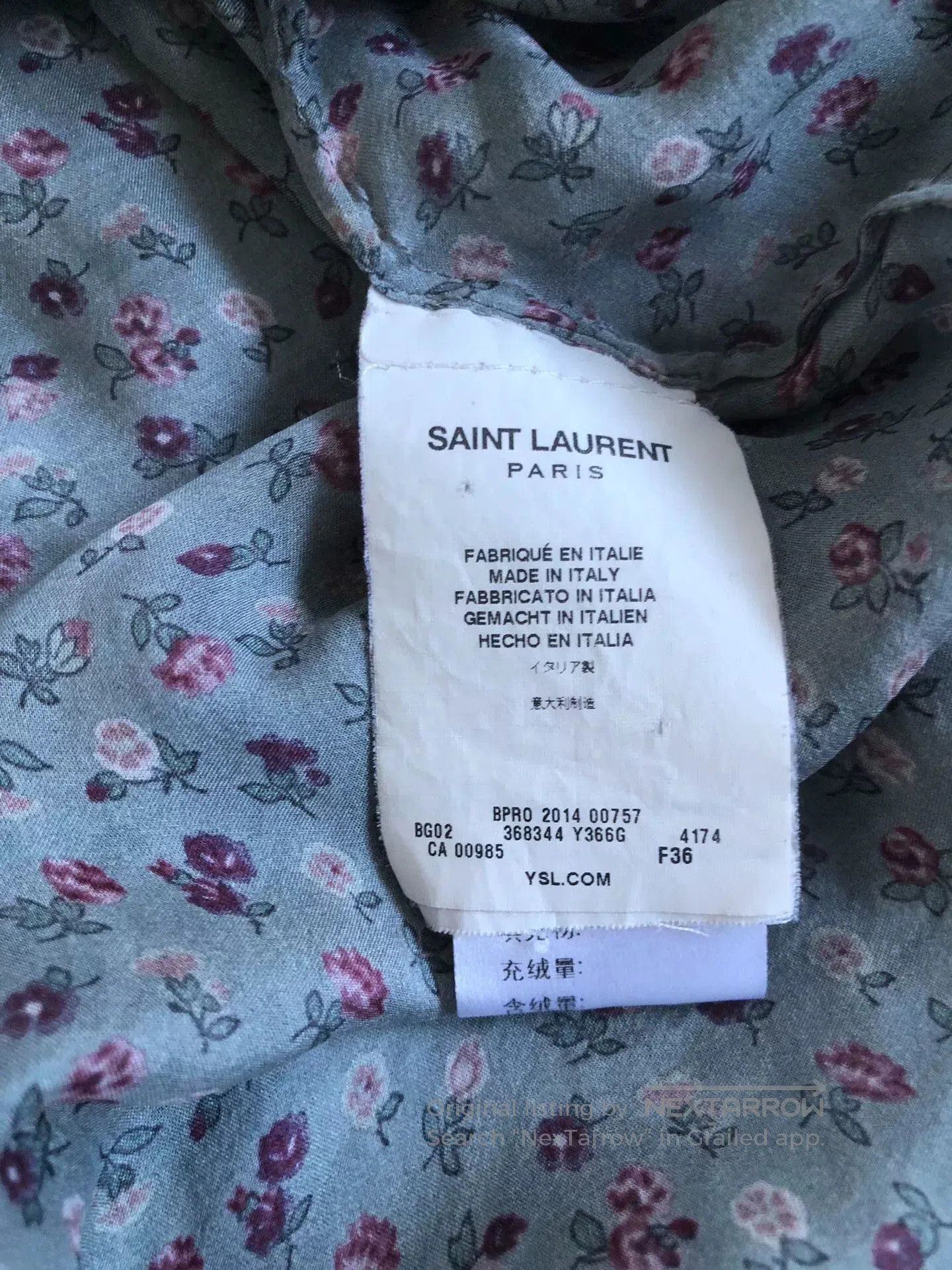 Saint Laurent Paris Saint Laurent 14SS Floral Silk Shirt. Size XS / US 0-2 / IT 36-38 - 3 Thumbnail