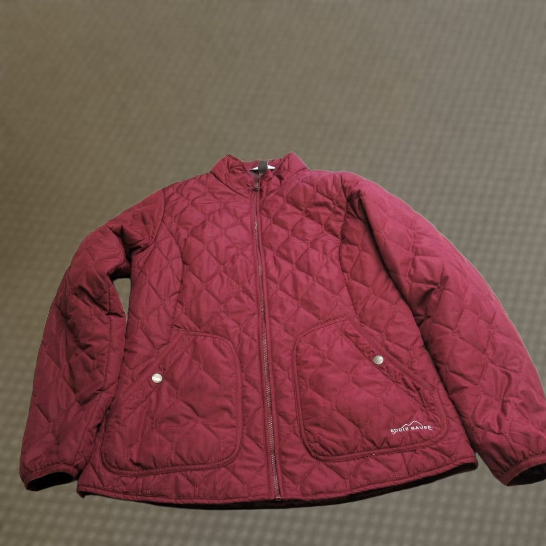 Eddie Bauer Eddie Bauer Jacket Womens Medium Red Quilted Lightweight Full Zip Pockets Coat Size M / US 6-8 / IT 42-44 - 1 Thumbnail