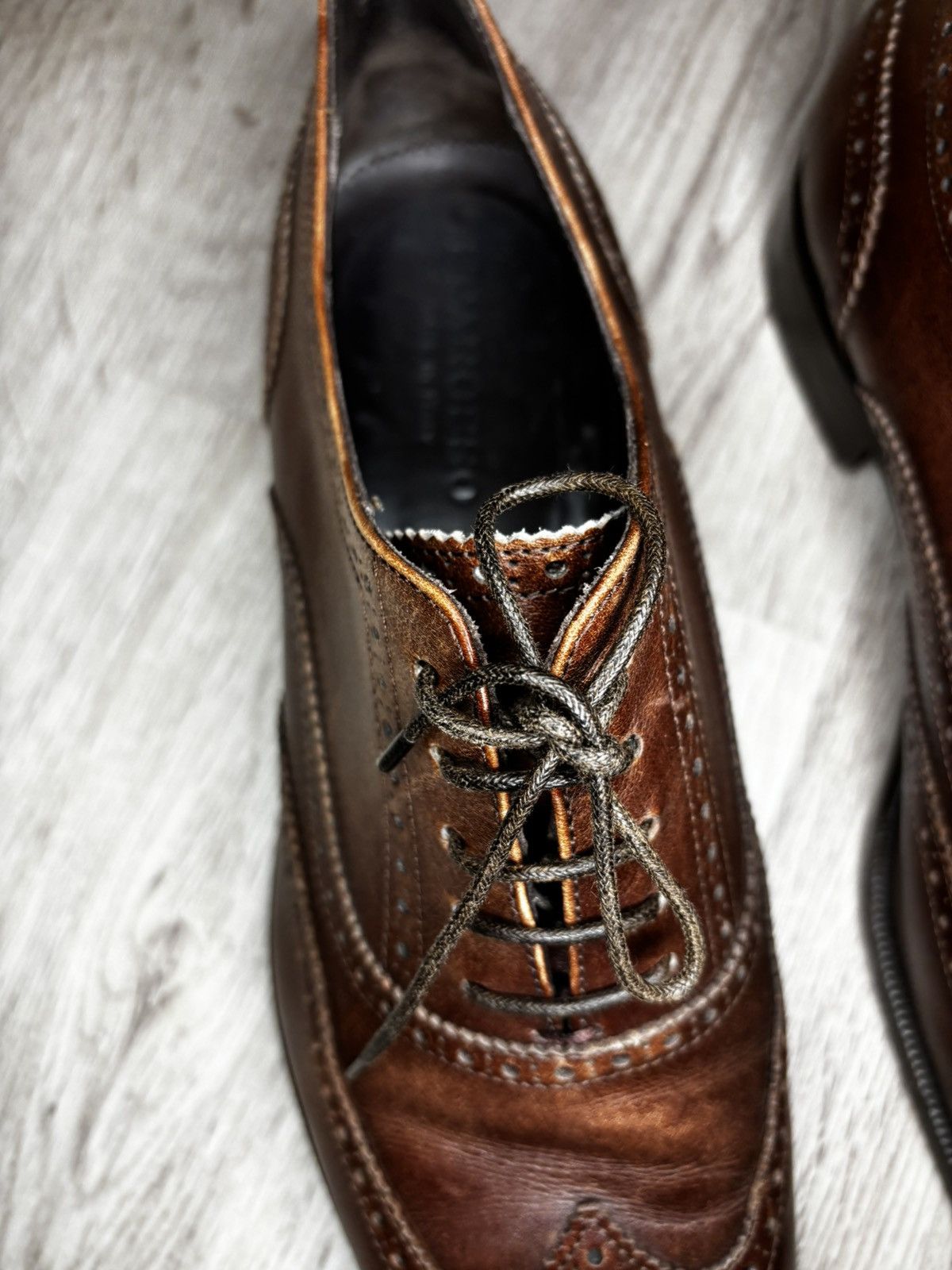 Scarosso Scarosso Brown Leather Wingtip Brogues Size EU 43 Size US 10 / EU 43 - 4 Thumbnail