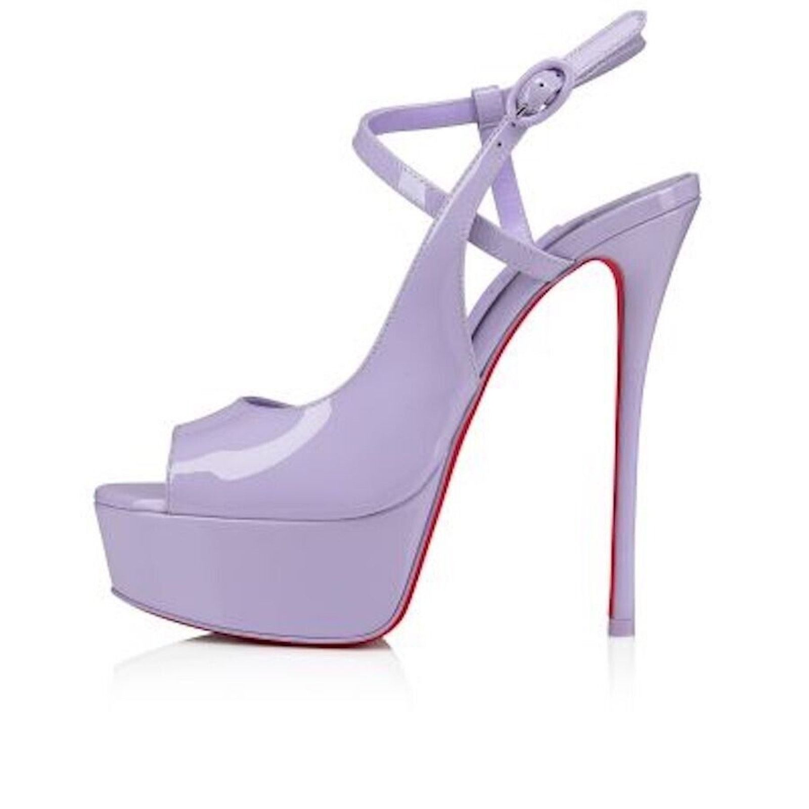 Christian Louboutin So Jenlove Alta 150 Purple Platform Sandal Heel Pump 36 Size US 6 / IT 36 - 3 Thumbnail
