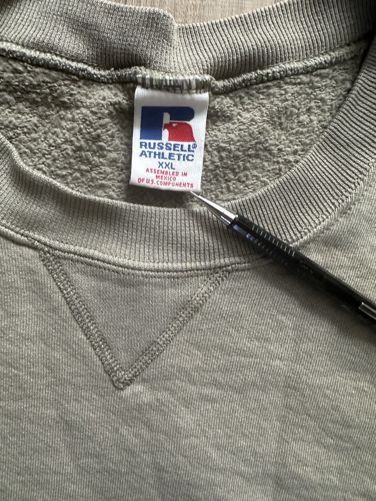 Russell Athletic × Vintage Russell Athletic Vintage Sweatshirt in Sage Green Size US XXL / EU 58 / 5 - 2 Thumbnail