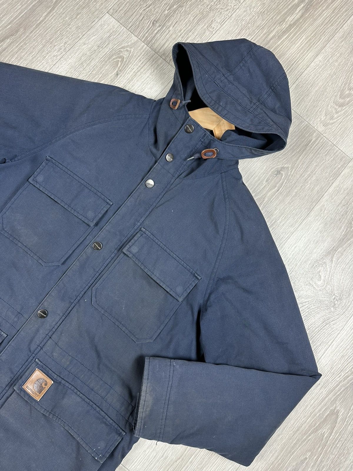 Carhartt × Carhartt Wip Carhartt Mosley Work Jacket Coat Parka Washed Blue Size US L / EU 52-54 / 3 - 2 Thumbnail