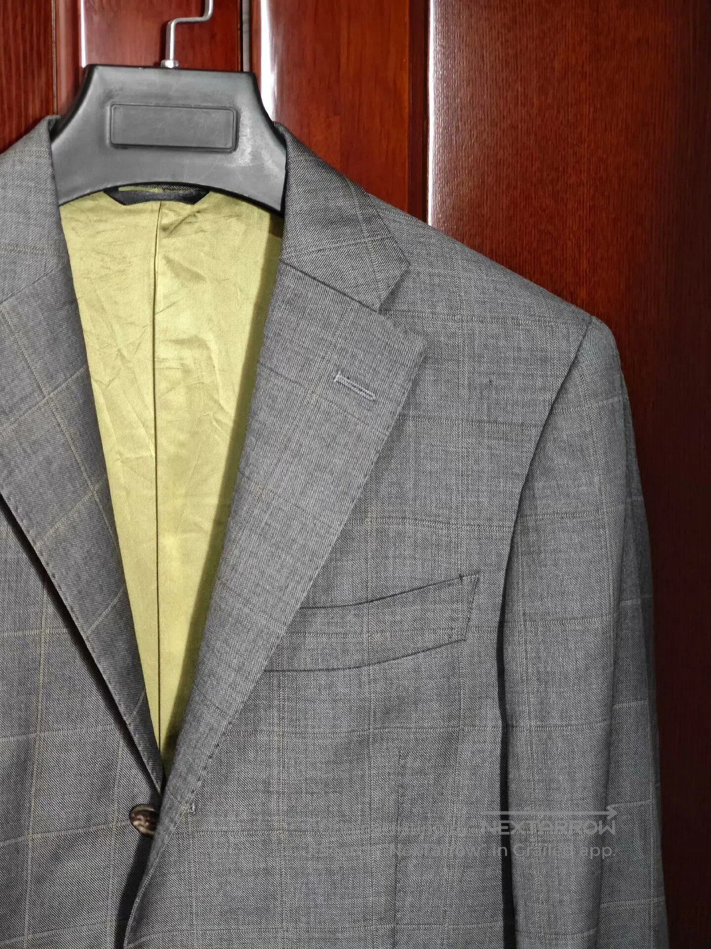 Boglioli Custom Gray Wool Blazer with Green Check. Size US S / EU 44-46 / 1 - 3 Thumbnail