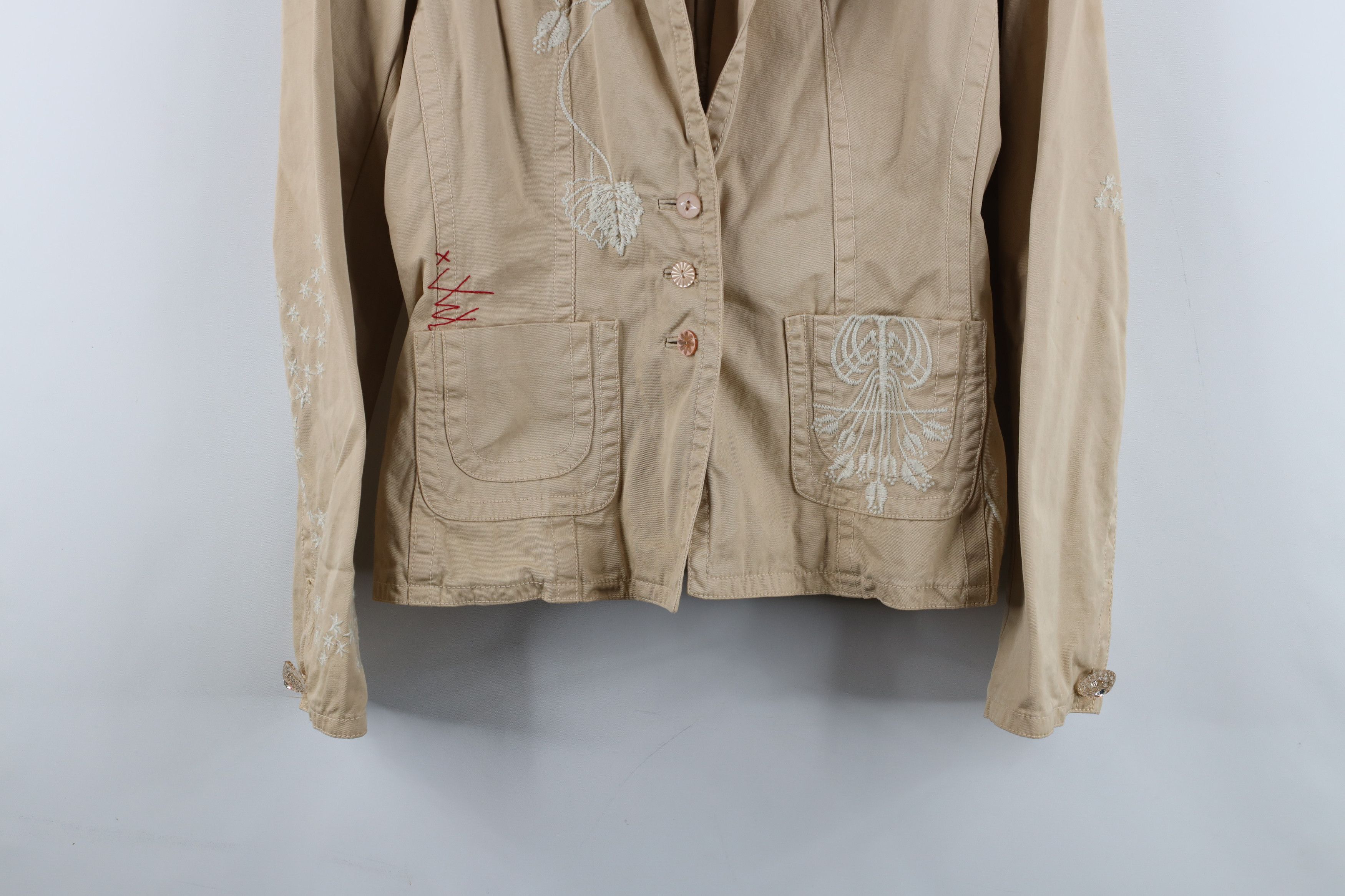 Johnny Was × Vintage Johnny Was Los Angeles Flower Blazer Jacket Beige Size M / US 6-8 / IT 42-44 - 3 Thumbnail