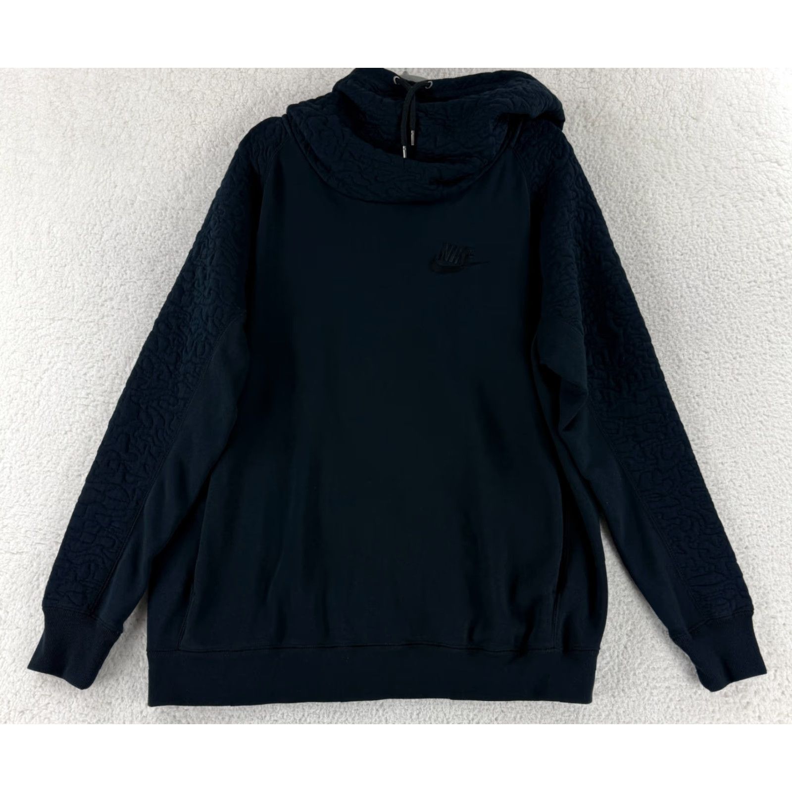 Nike Nike Quilted Rally Hoodie Sweater Womens XL Black Pullover Knit Long Sleeve Casual Size XL / US 12-14 / IT 48-50 - 2 Thumbnail