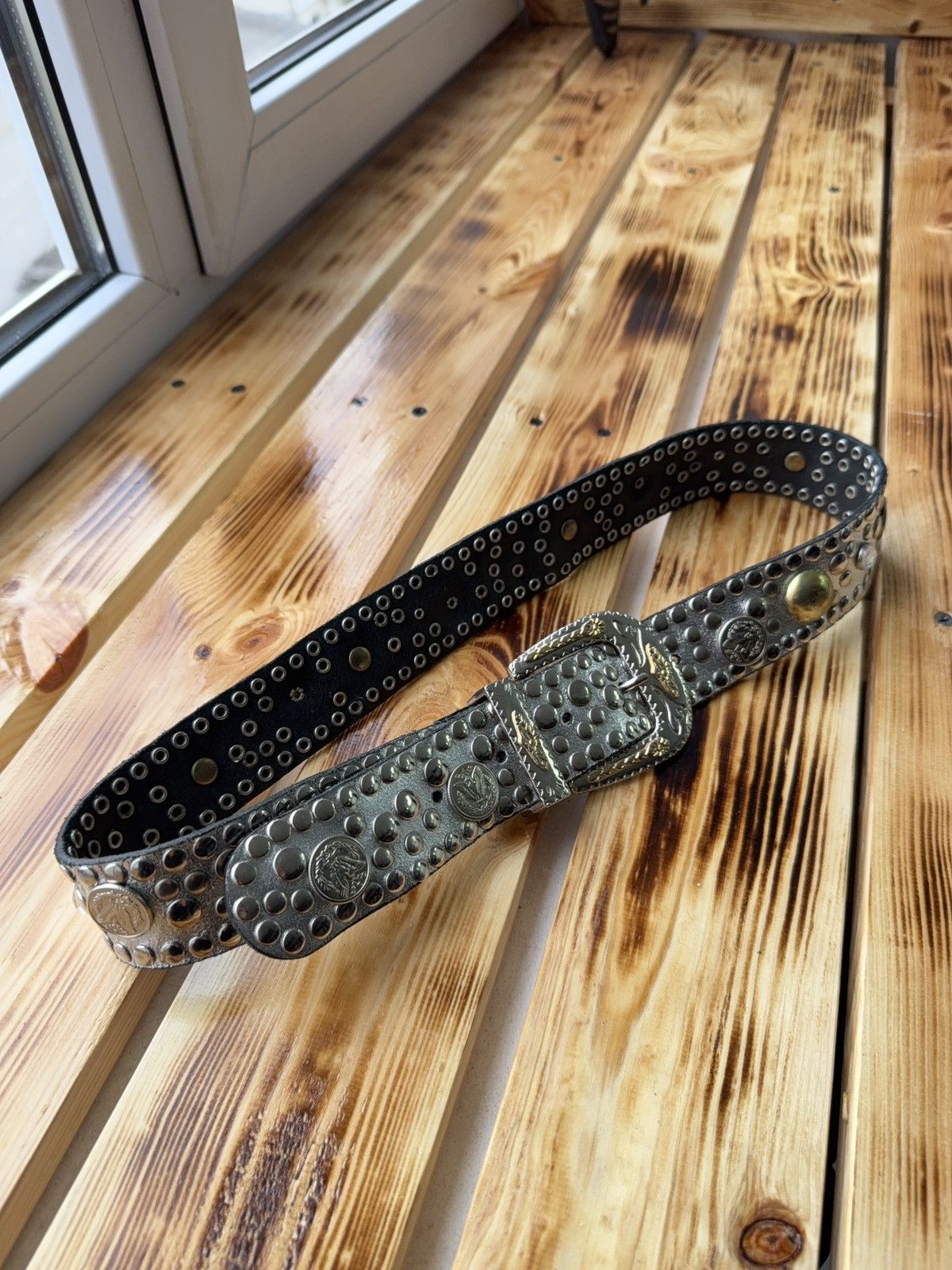 If Six Was Nine Vintage Japanese Studded Leather Punk Emo Rock Goth Y2K belt Size ONE SIZE - 1 Thumbnail
