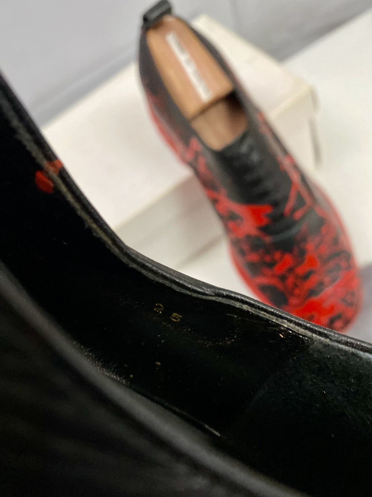Comme des Garcons Homme Plus CDGHP 🇯🇵 black calf red platform gum sole derby 7 25 NEW Size US 7 / EU 40 - 18 Thumbnail
