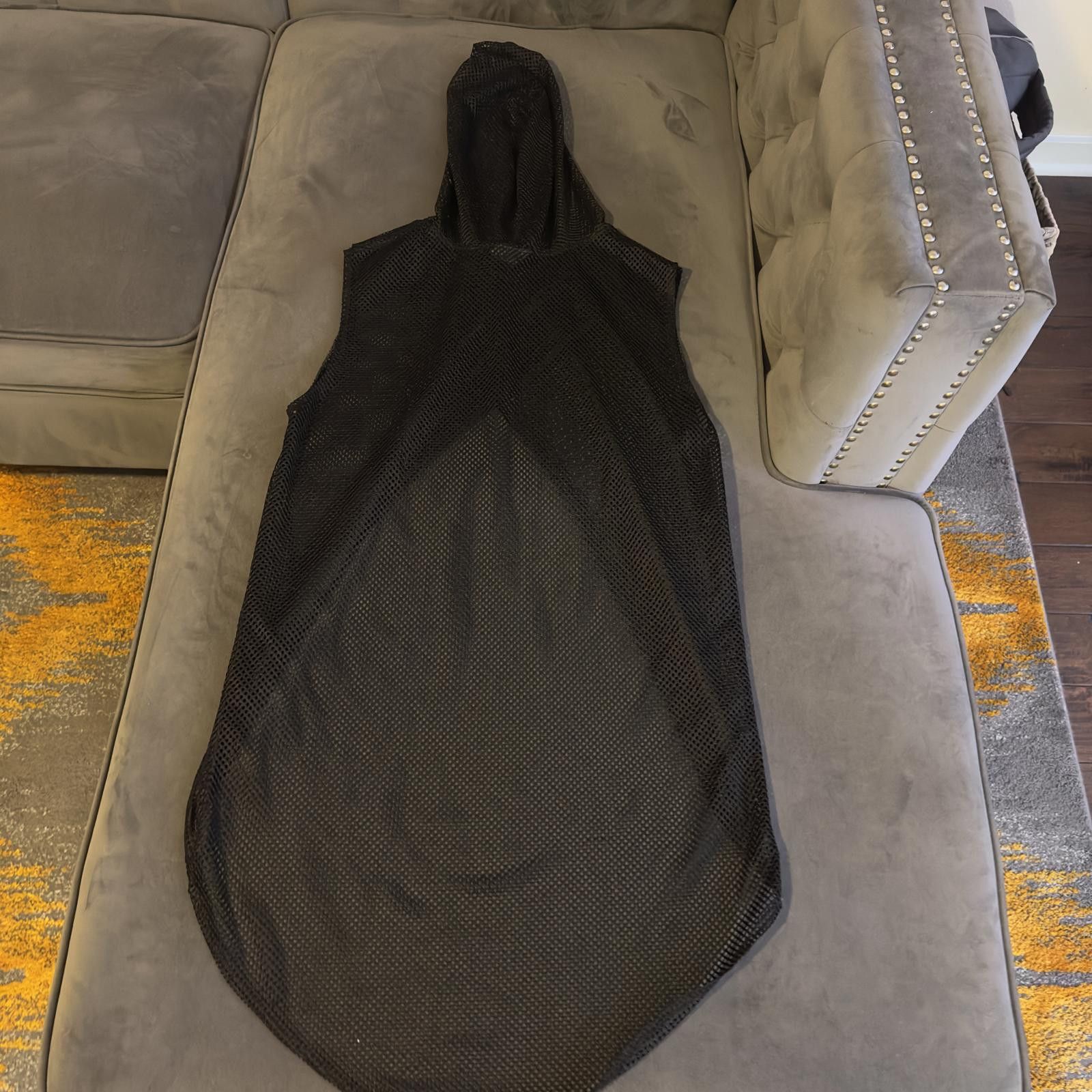 Designer Stylish Black Hooded Poncho - Lightweight and Breathable Size US L / EU 52-54 / 3 - 5 Thumbnail