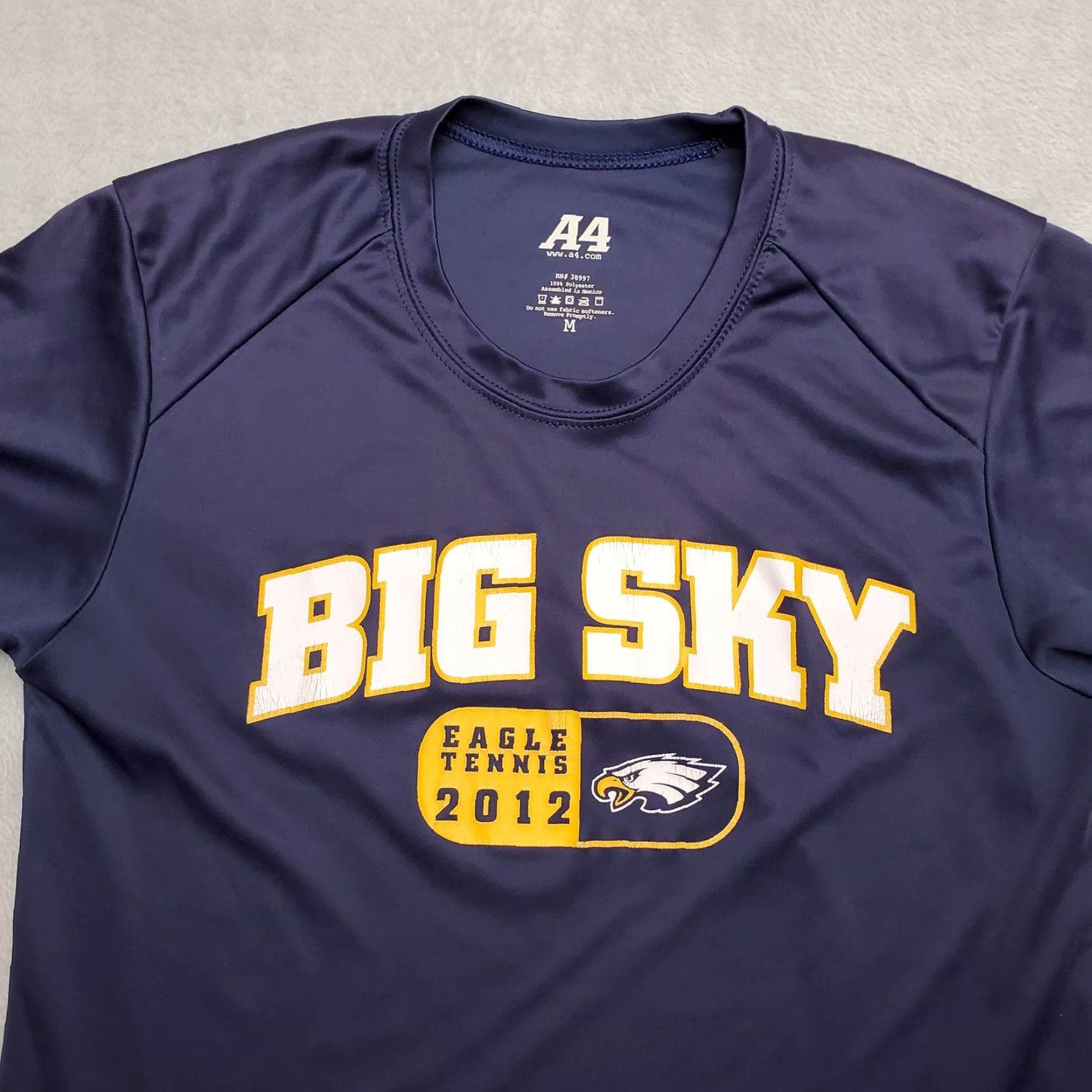 Vintage Montana Shirt Girls M Blue Big Sky Eagle Tennis Performance Casual TEE Size M / US 6-8 / IT 42-44 - 2 Thumbnail