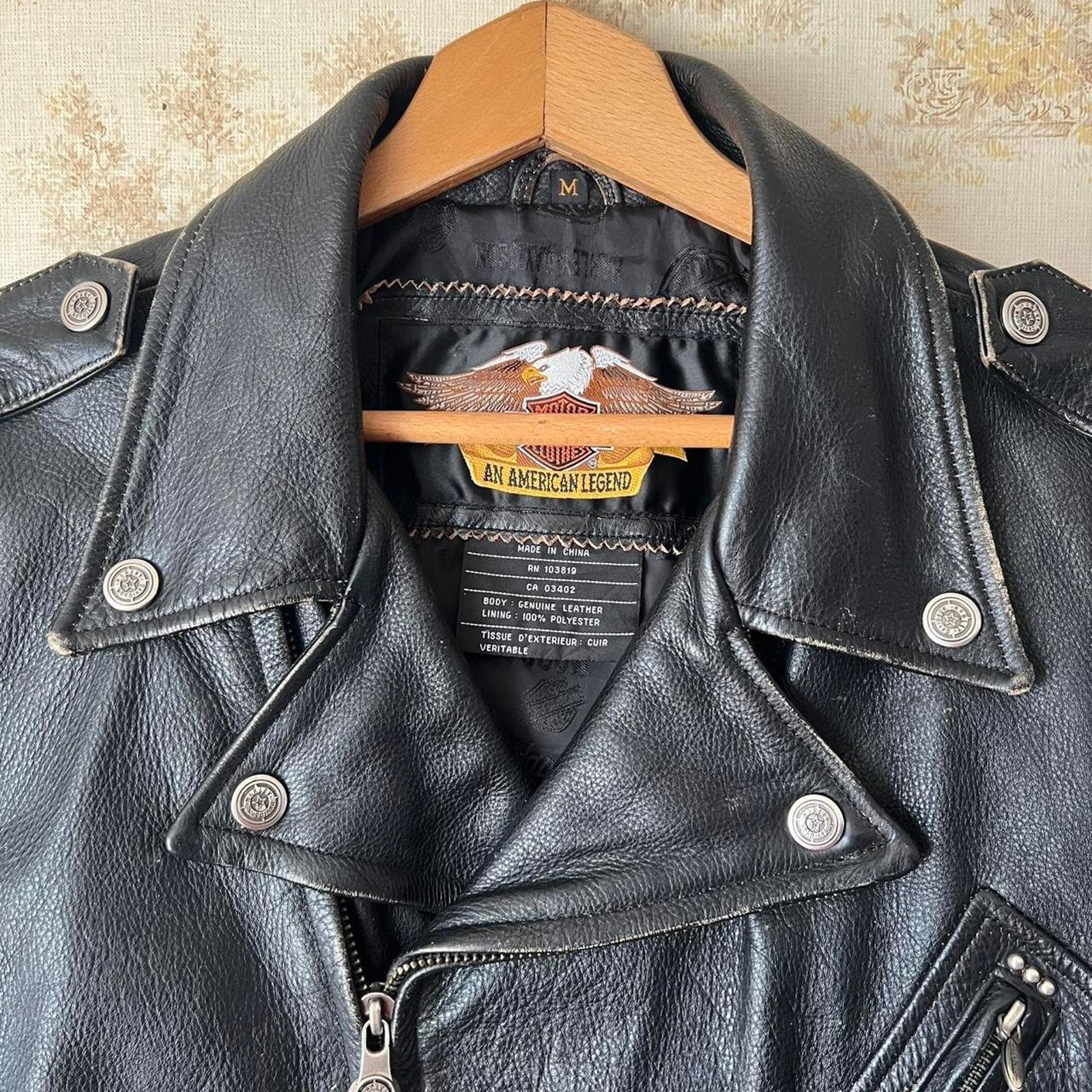 Harley Davidson 00s Harley Davidson Leather Motorcycle Jacket | Cycle Champ Size US M / EU 48-50 / 2 - 2 Thumbnail