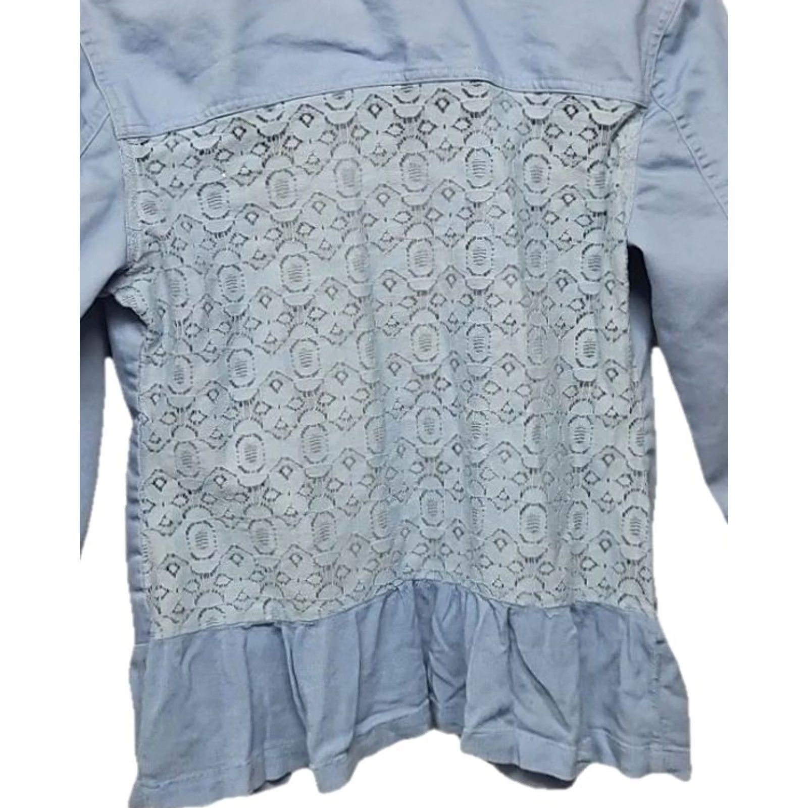 Vintage Simply Noelle Lace Blouse Women S/M Blue Peplum Boho Layering Piece Size S / US 4 / IT 40 - 5 Thumbnail
