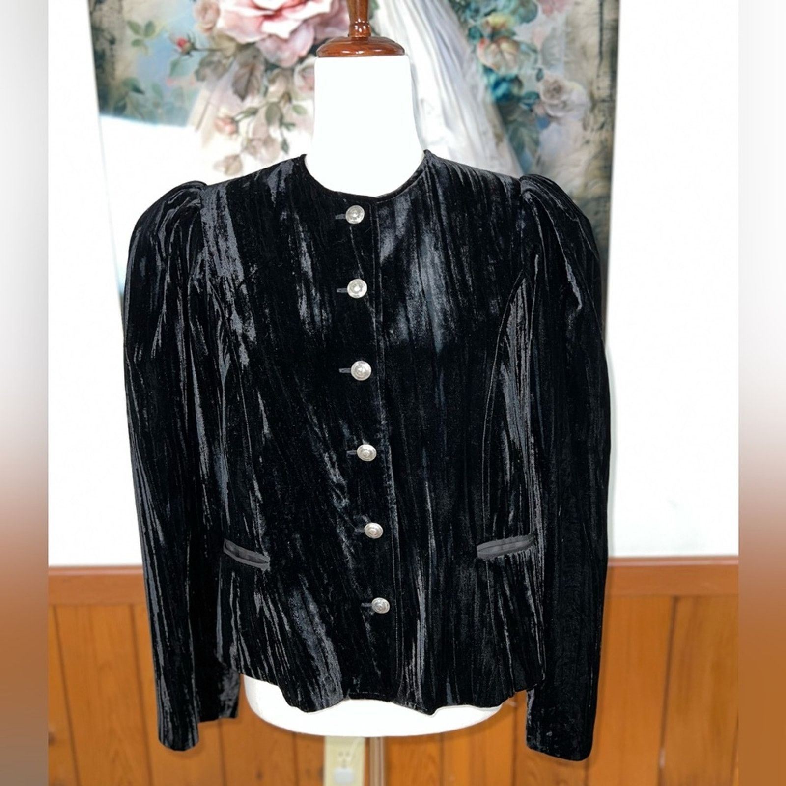 Vintage Vintage Heller Salzburg Austrian Silk Lined Velvet Jacket! Size M / US 6-8 / IT 42-44 - 3 Thumbnail
