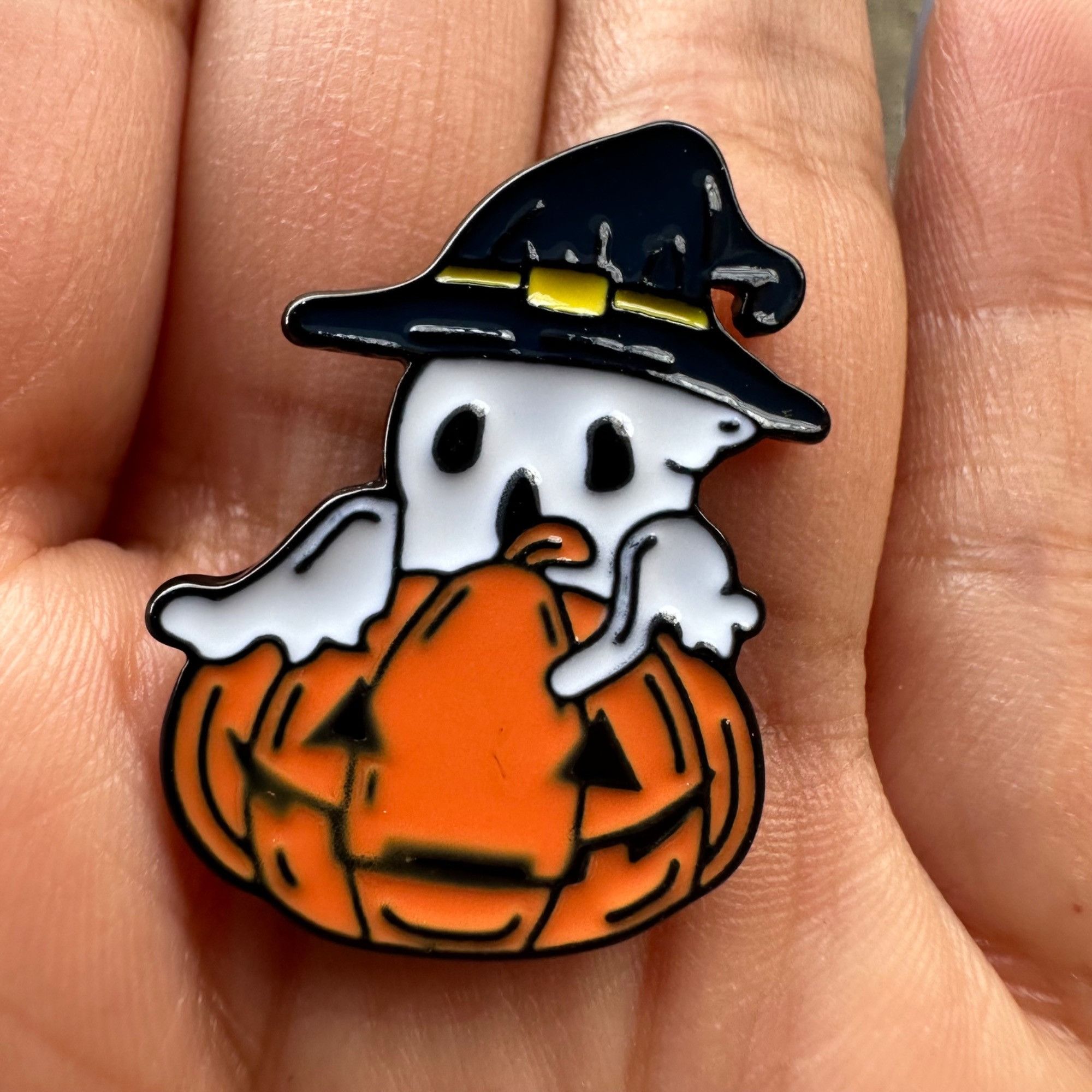 Other ☀️Oz Enamel Pins Ghost with hat and Pumpkin in Halloween Ora Size ONE SIZE - 5 Thumbnail