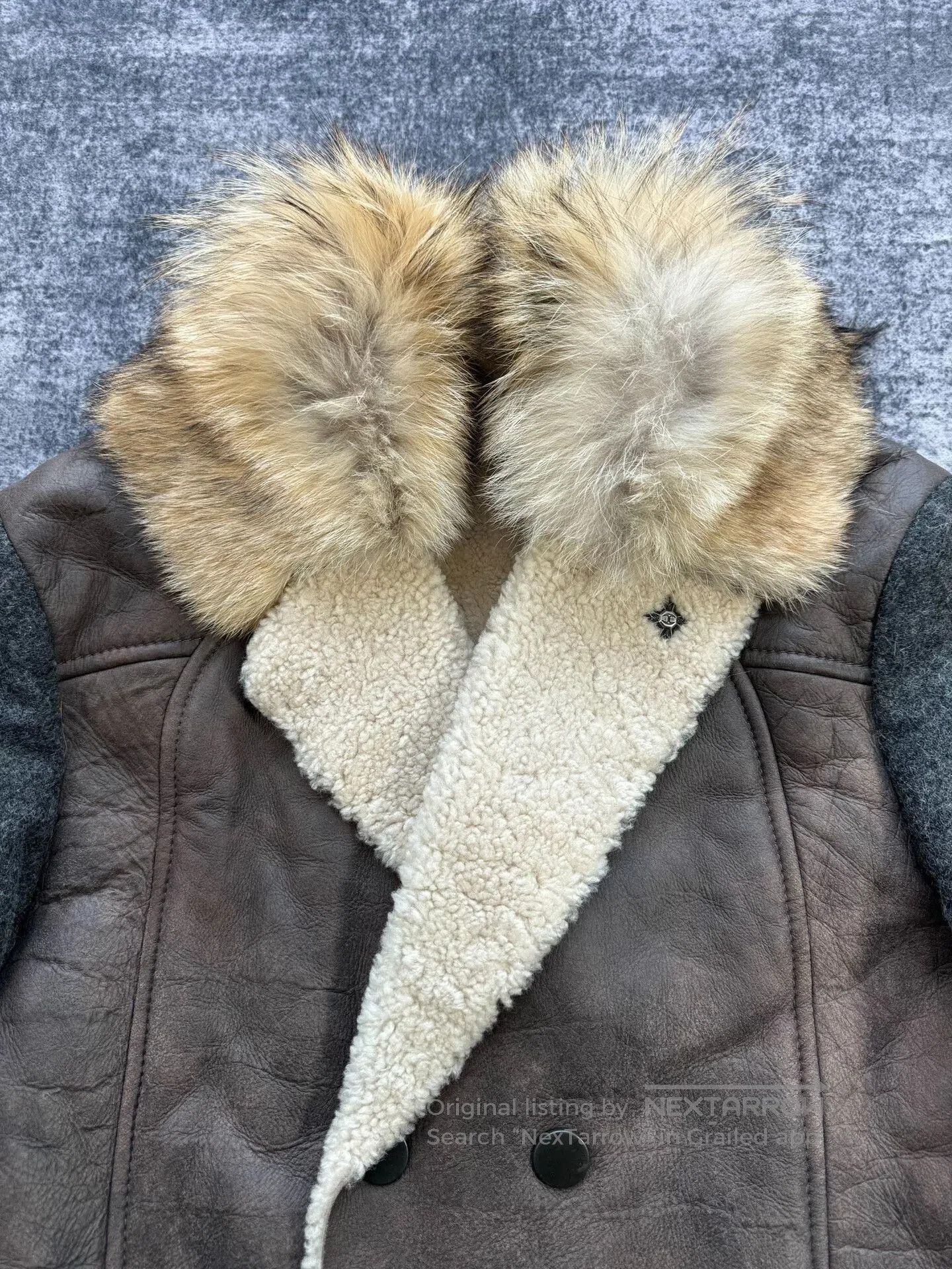 Just Cavalli Jus Cavalli Fur Collar Shearling Coat. Size US XXL / EU 58 / 5 - 3 Thumbnail