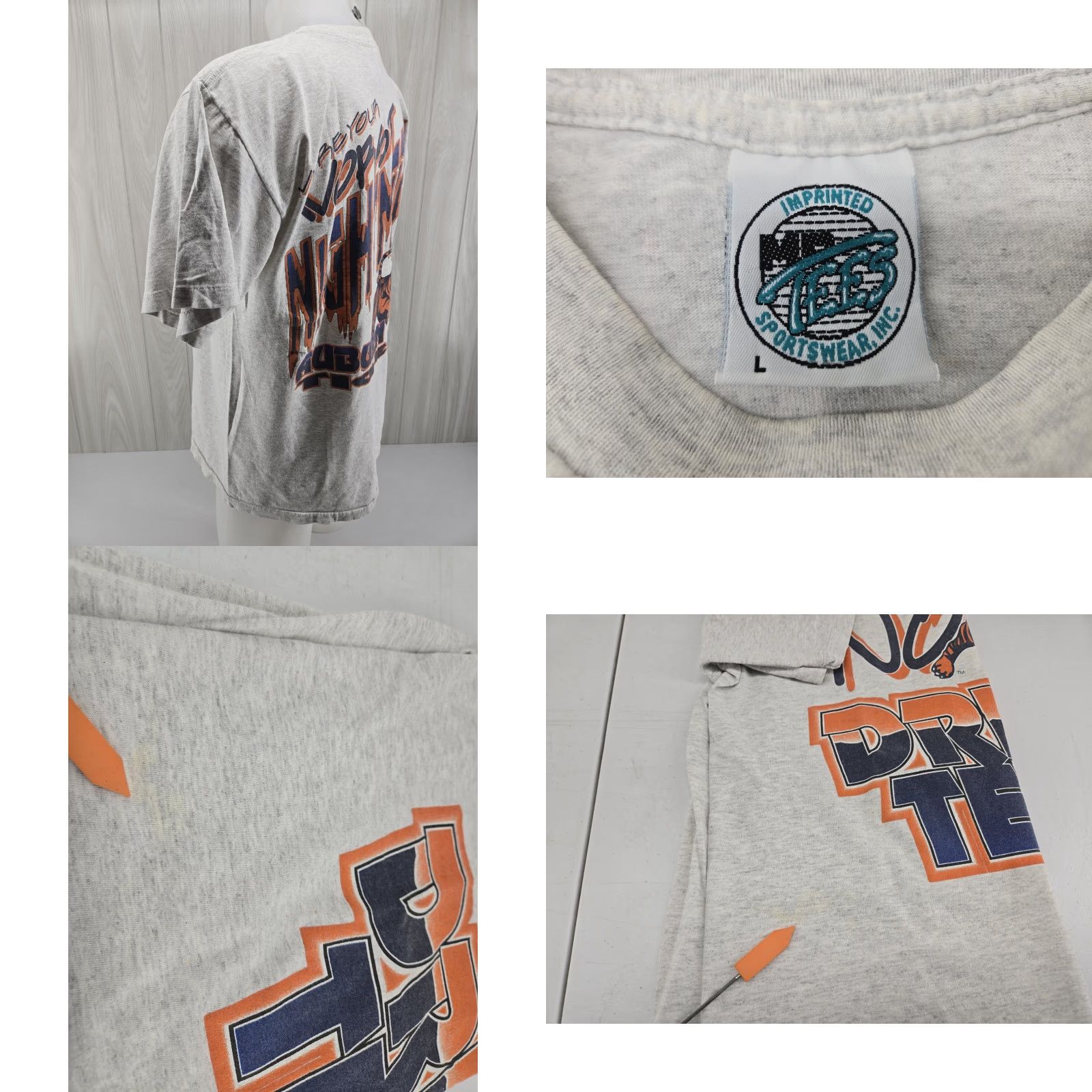Vintage VINTAGE AGED MR Tees 1995 Auburn Football Tee Large Gray Cotton T-Shirt Men Short Sleeve Vintage Football 90s College DBL Sided Single-Stitch Size US L / EU 52-54 / 3 - 9 Thumbnail