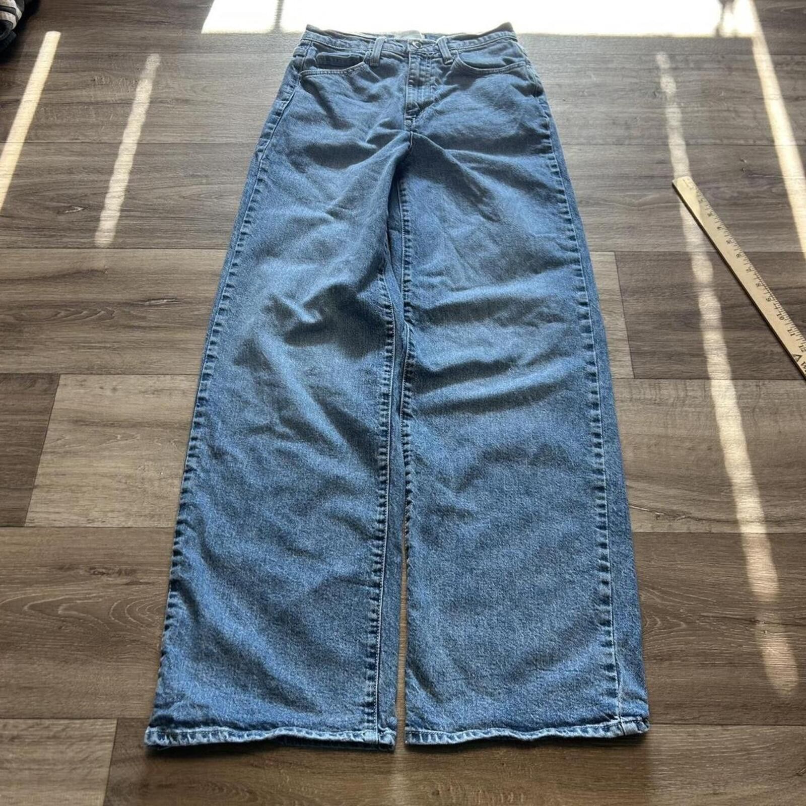 Other Vintage y2k Baggy blue wide leg denim jeans Size 2 Size 26" / US 2 / IT 38 - 2 Thumbnail