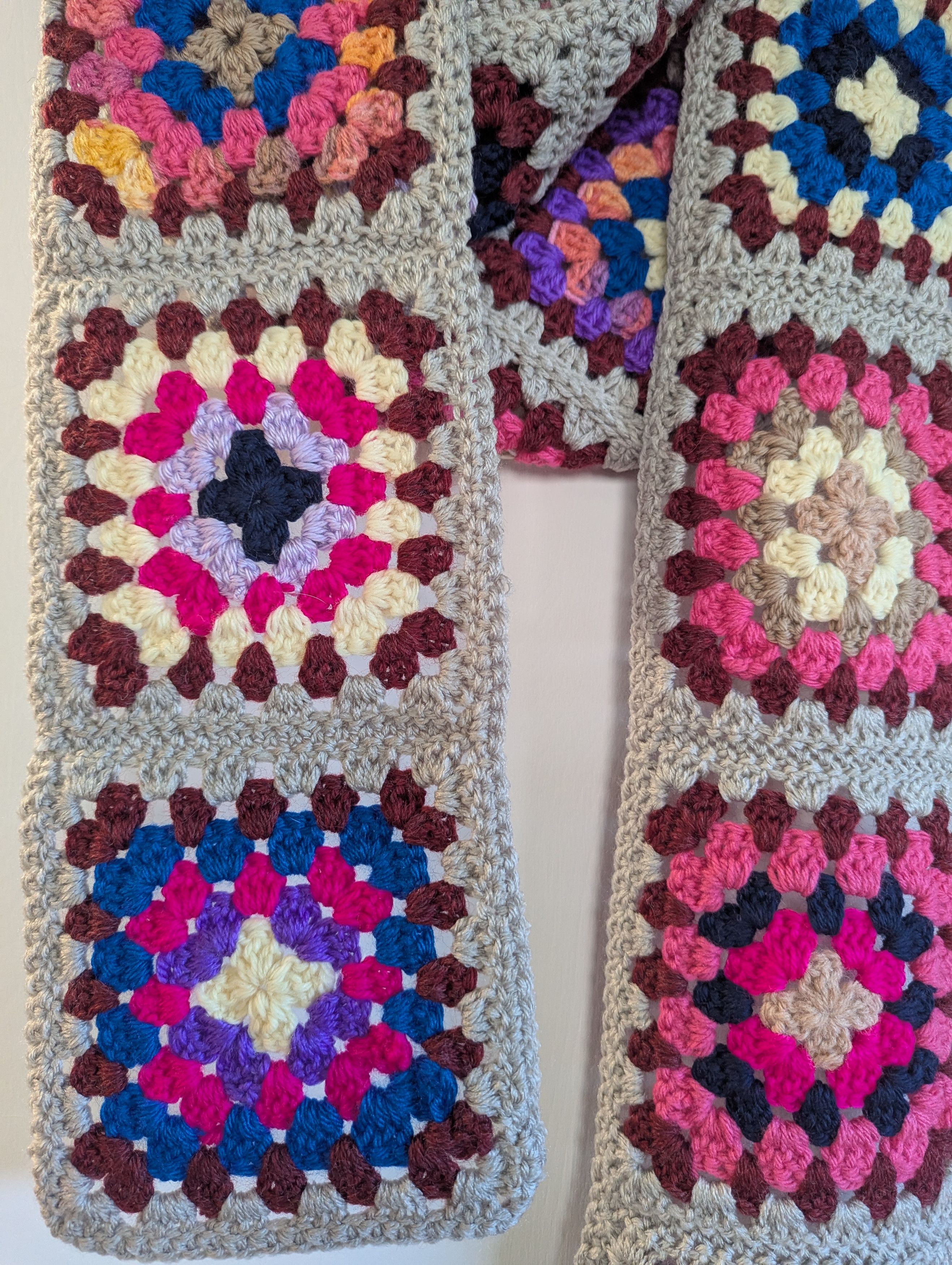 Other Granny chic granny squares extra long scarf NEW handmade Size ONE SIZE - 3 Thumbnail