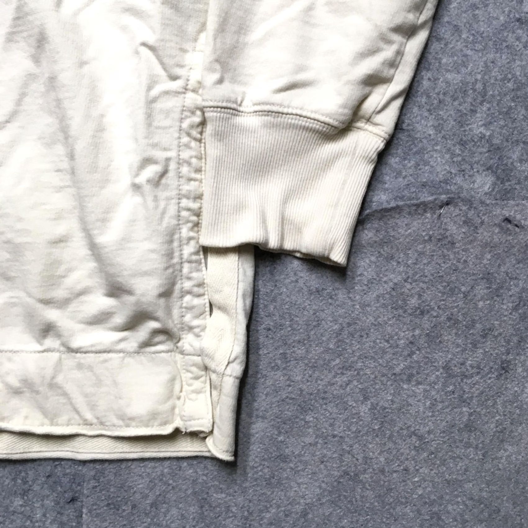 Vintage Aerie Hoodie Womens Medium White Cotton Knit Side Slit Long Sleeve Pullover Size M / US 6-8 / IT 42-44 - 2 Thumbnail