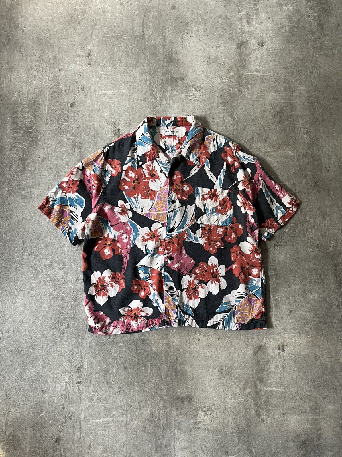 Saint Laurent Paris Saint Laurent Hawaiian S/S 19 short sleeve shirt floral Size US M / EU 48-50 / 2 - 1 Thumbnail
