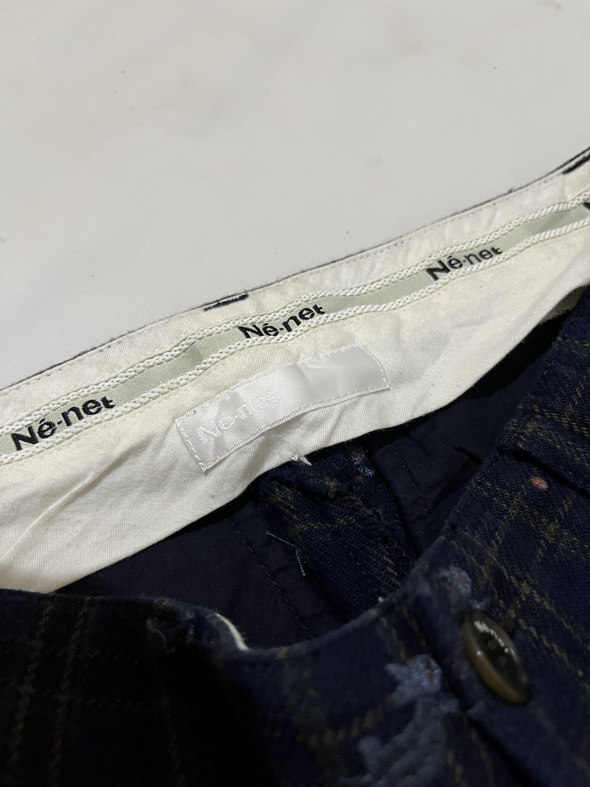 Issey Miyake Ne-net rabbit gingham pettern short pants Size 29" - 6 Thumbnail