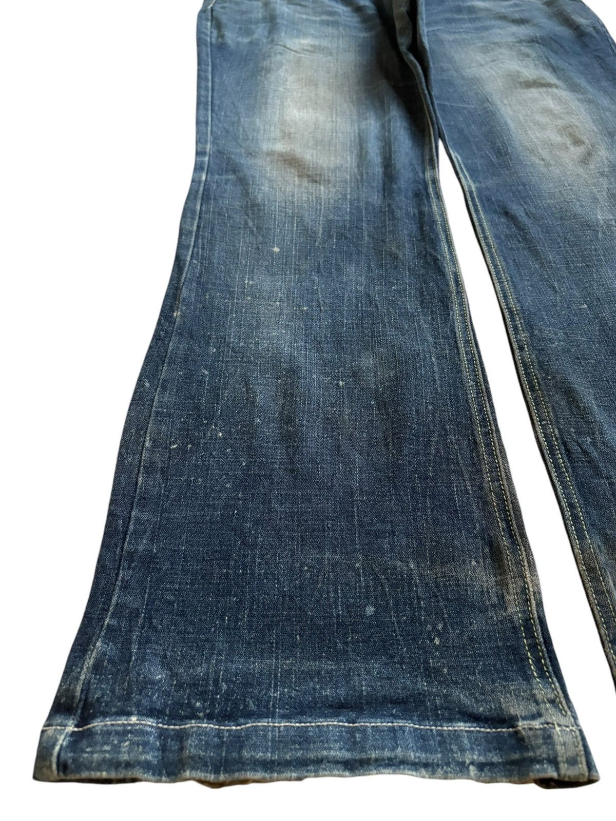 Japanese Brand Vintage Japanese Brand Buckle Back Mud Wash Bootcut Jeans Size 35" - 6 Thumbnail