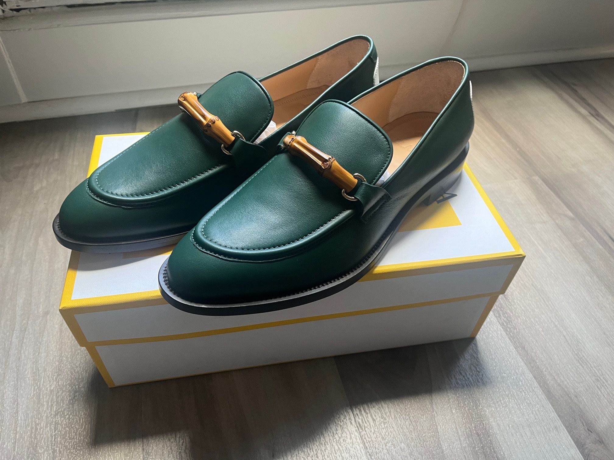 Casablanca Casablanca Paris Green Bamboo Leather Loafers Size US 11 / EU 44 - 1 Thumbnail