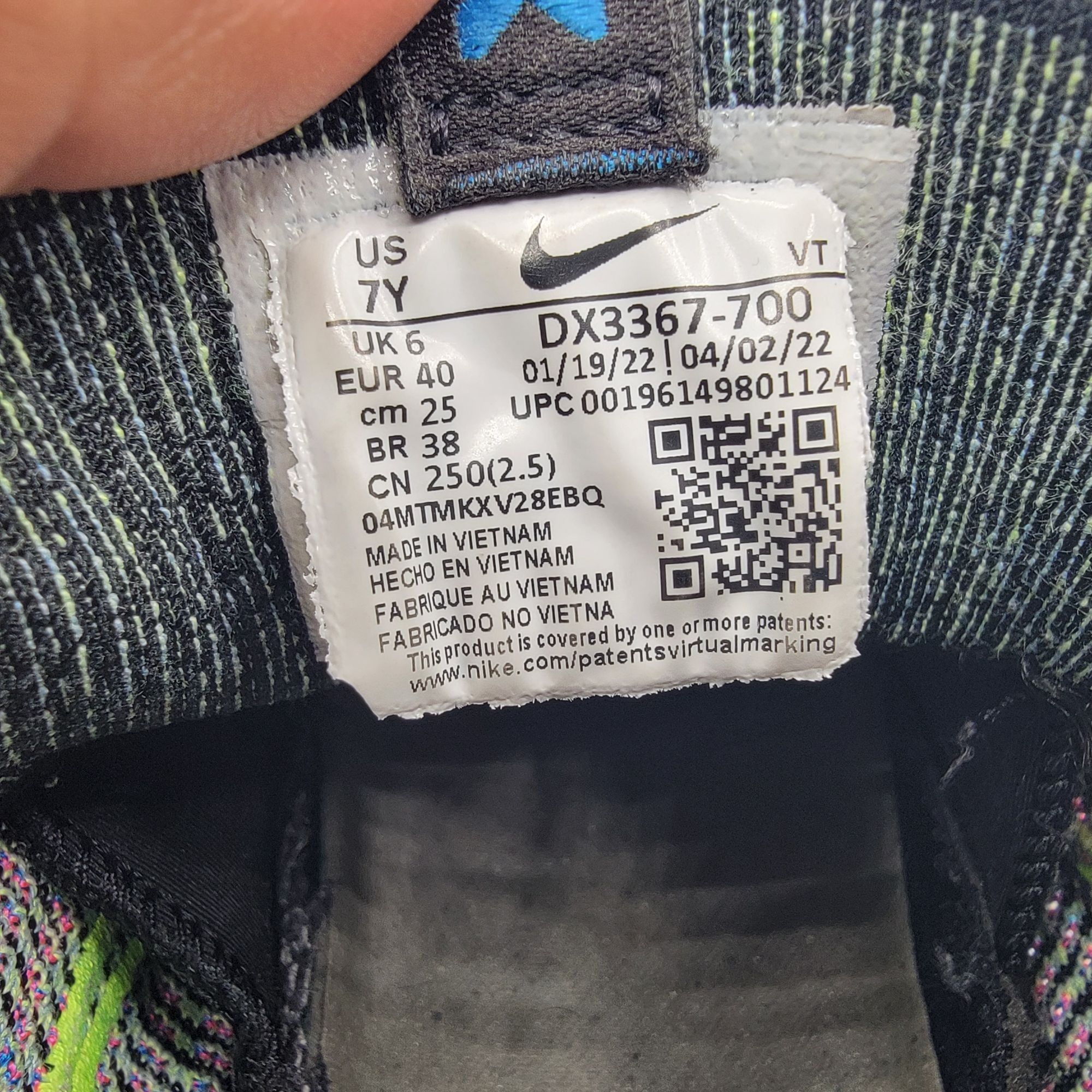 Nike Nike Air Vapormax 2022 Flyknit Womens 8.5 Volt Photo Blue Sn Size US 8.5 / IT 38.5 - 7 Thumbnail