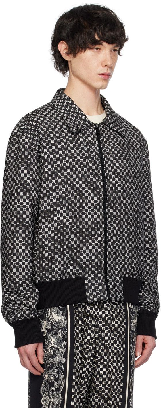 Balmain o1srvl11e1025 Mini Monogram Bomber Jacket in Noir/Ivory Size US M / EU 48-50 / 2 - 3 Thumbnail