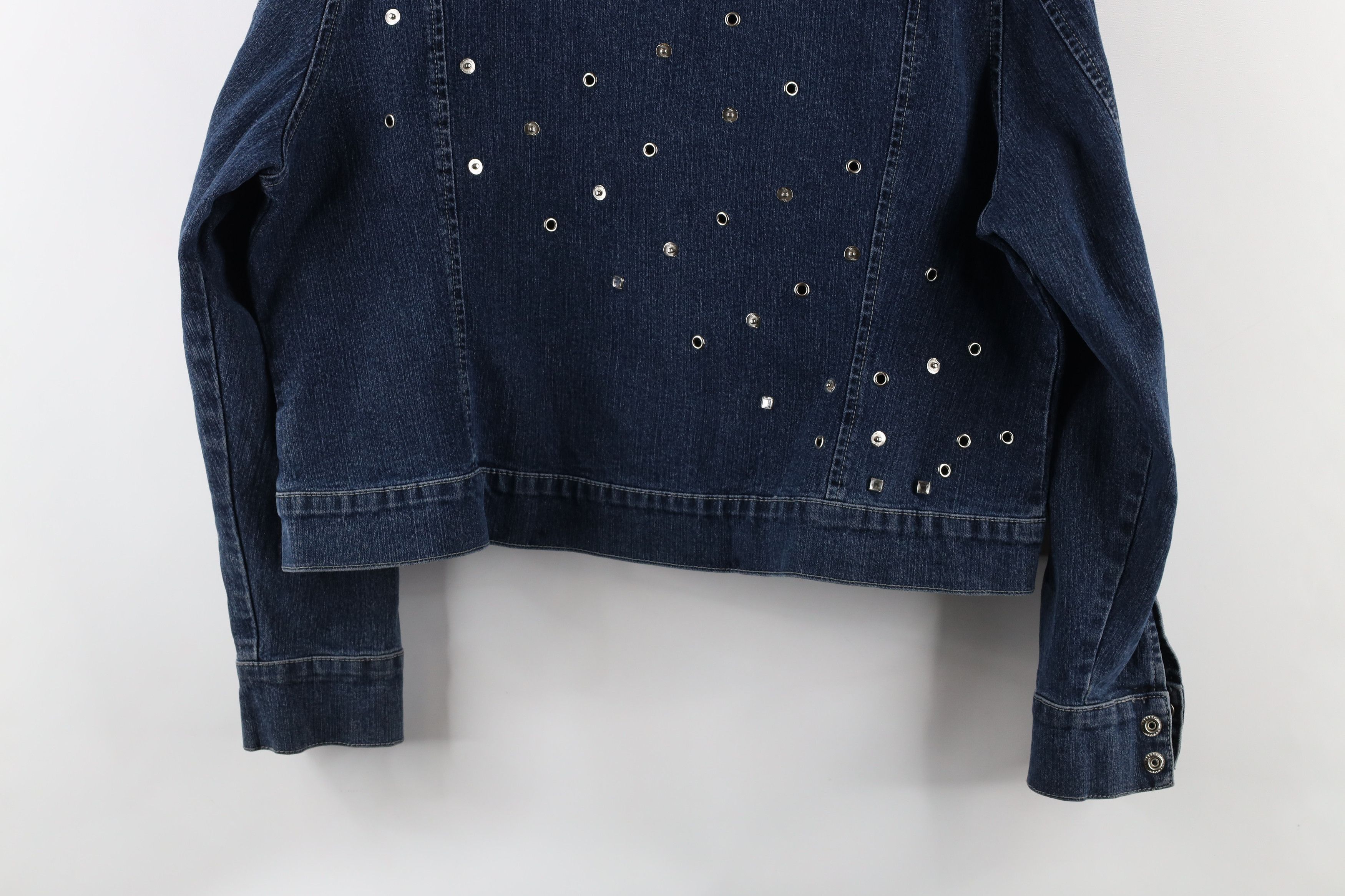 Fubu × Vintage Vintage FUBU Jeweled Studded Stretch Denim Trucker Jacket Size XXL / US 16-18 / IT 52-54 - 18 Thumbnail