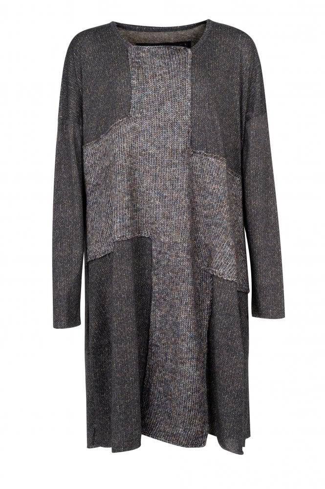 Rundholz Rundholz Grey Patchwork Asymmetric Knit Tunic Dress Size M Size M / US 6-8 / IT 42-44 - 2 Thumbnail
