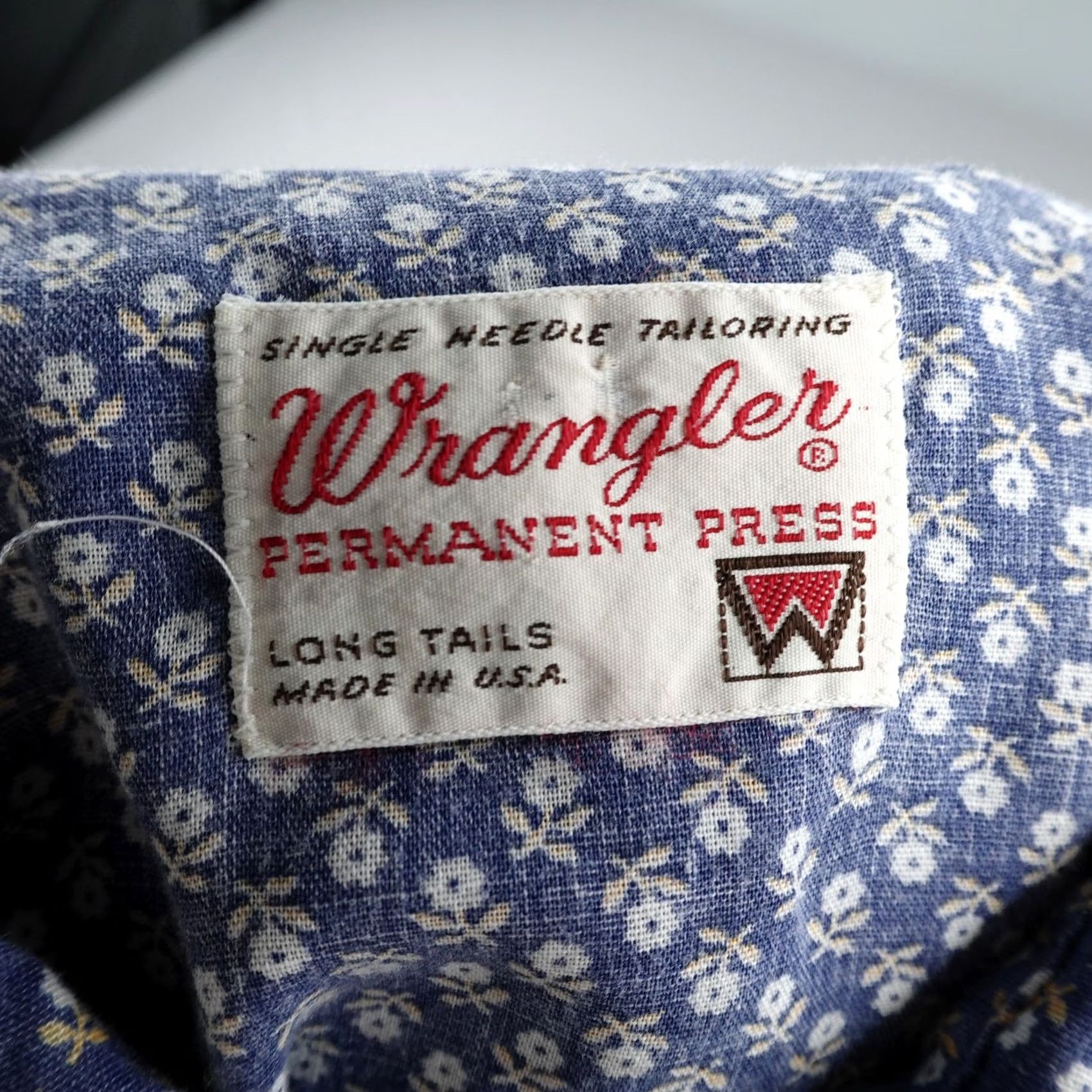 Wrangler VINTAGE Wrangler Shirt Mens Medium Blue Floral Western Pearl Snap Rodeo 70s Size US M / EU 48-50 / 2 - 6 Thumbnail