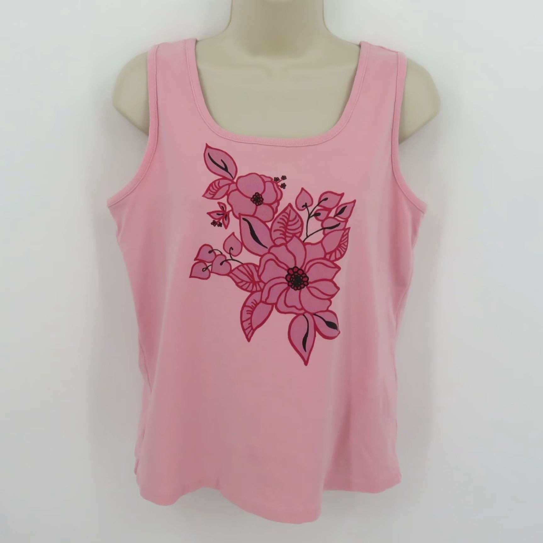 Pinko VINTAGE Relativity Women's Tank Top Pink Floral Square Neck Sleeveless Cotton Blend M Size M / US 6-8 / IT 42-44 - 7 Thumbnail