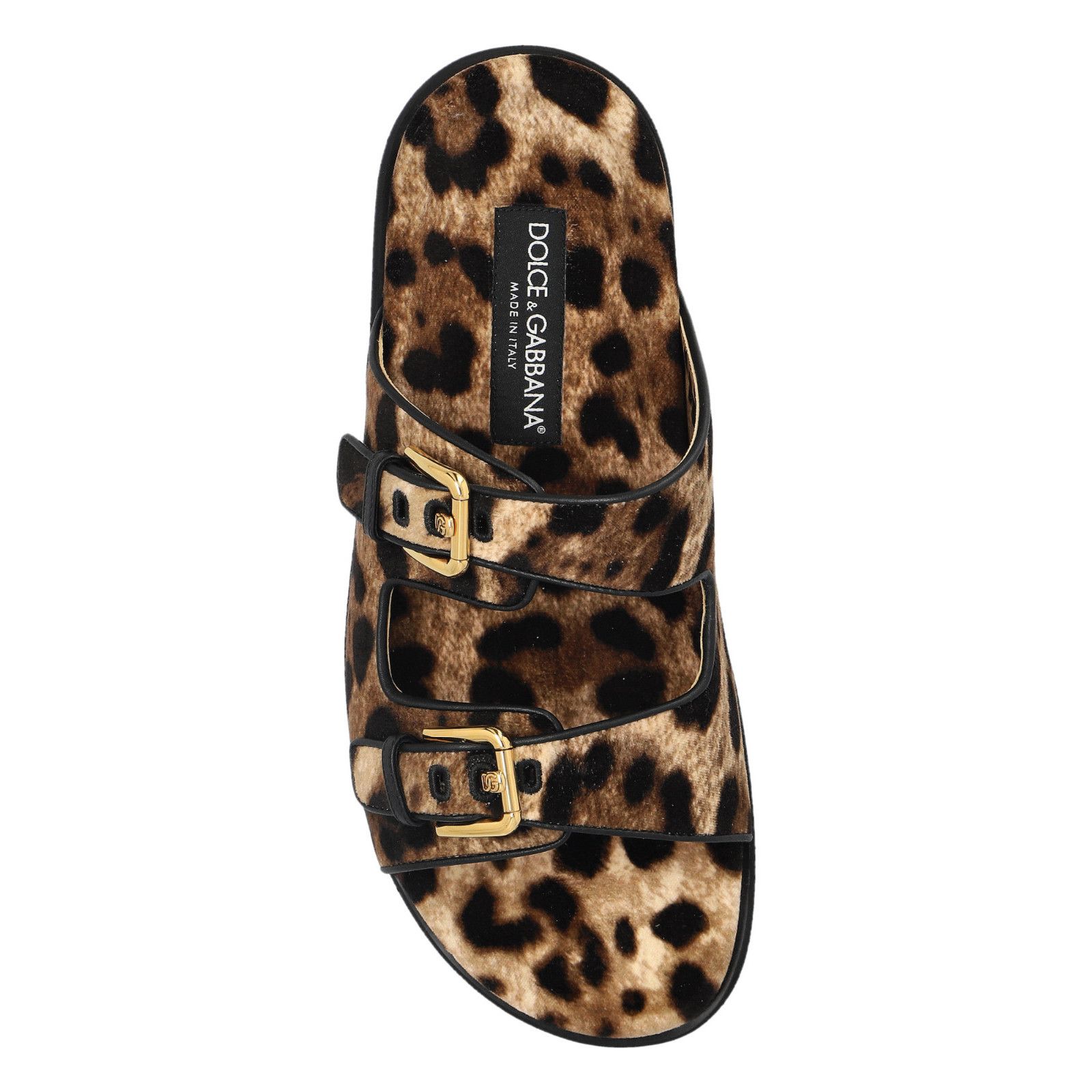DOLCE&GABBANA Brown Leather Slides New & Authentic (Women's