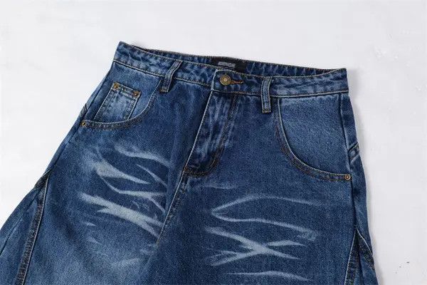 Japanese Brand Ami American silhouette washed trendy loose straight jeans Size US 34 / EU 50 - 3 Thumbnail
