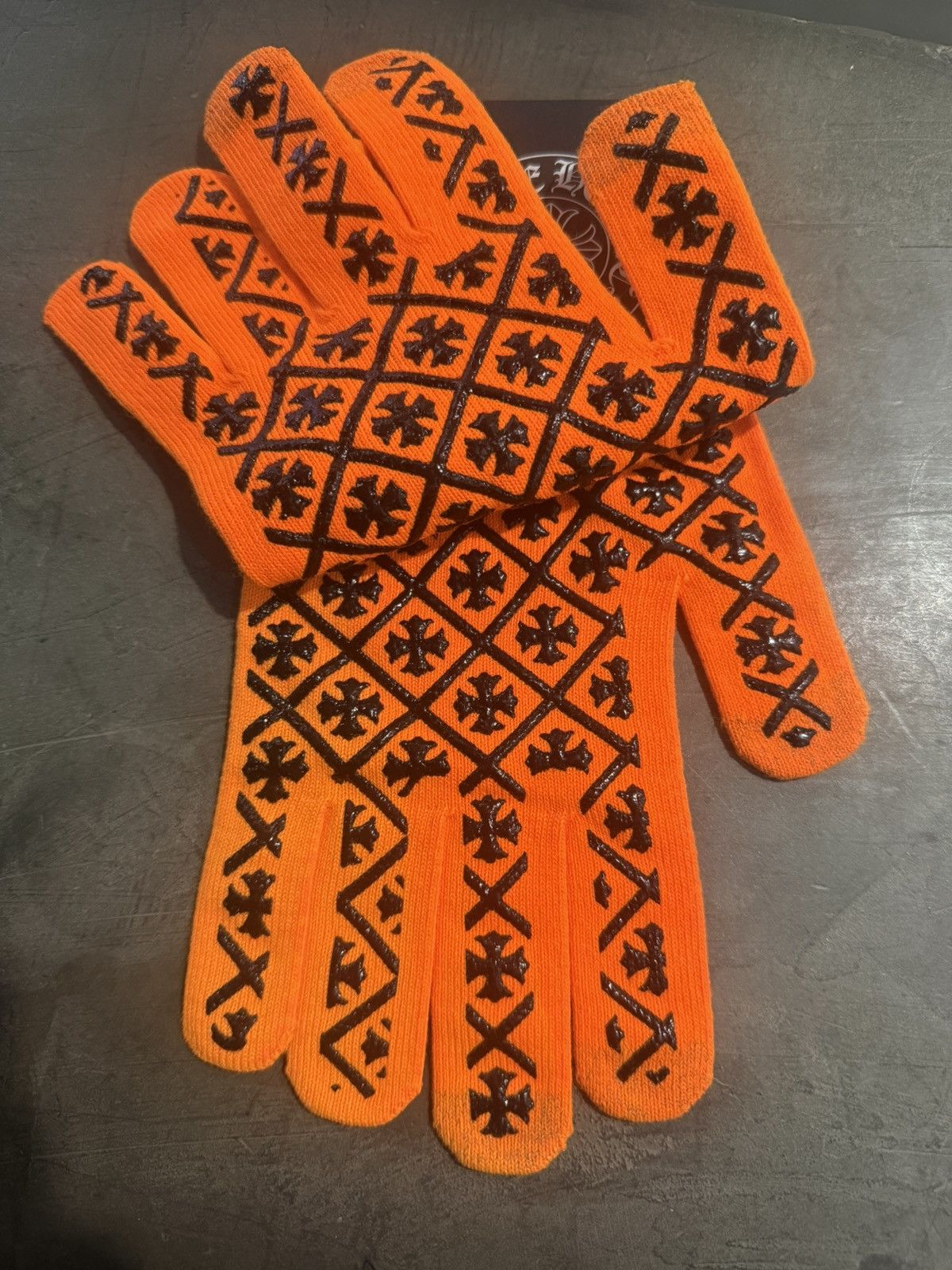 Chrome Hearts Chrome Hearts Checkmate Work Gloves Orange Size ONE SIZE - 2 Thumbnail