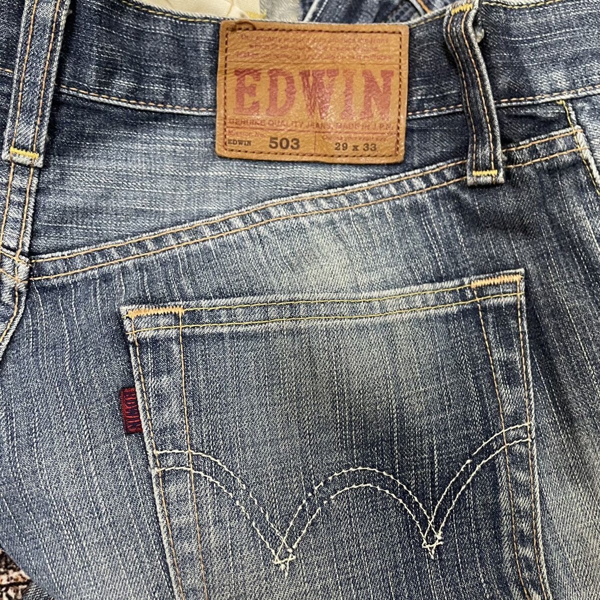 Edwin 🔥Vintage Edwin 503 Stoned Washed Distress Denim Jeans Size US 30 / EU 46 - 12 Thumbnail