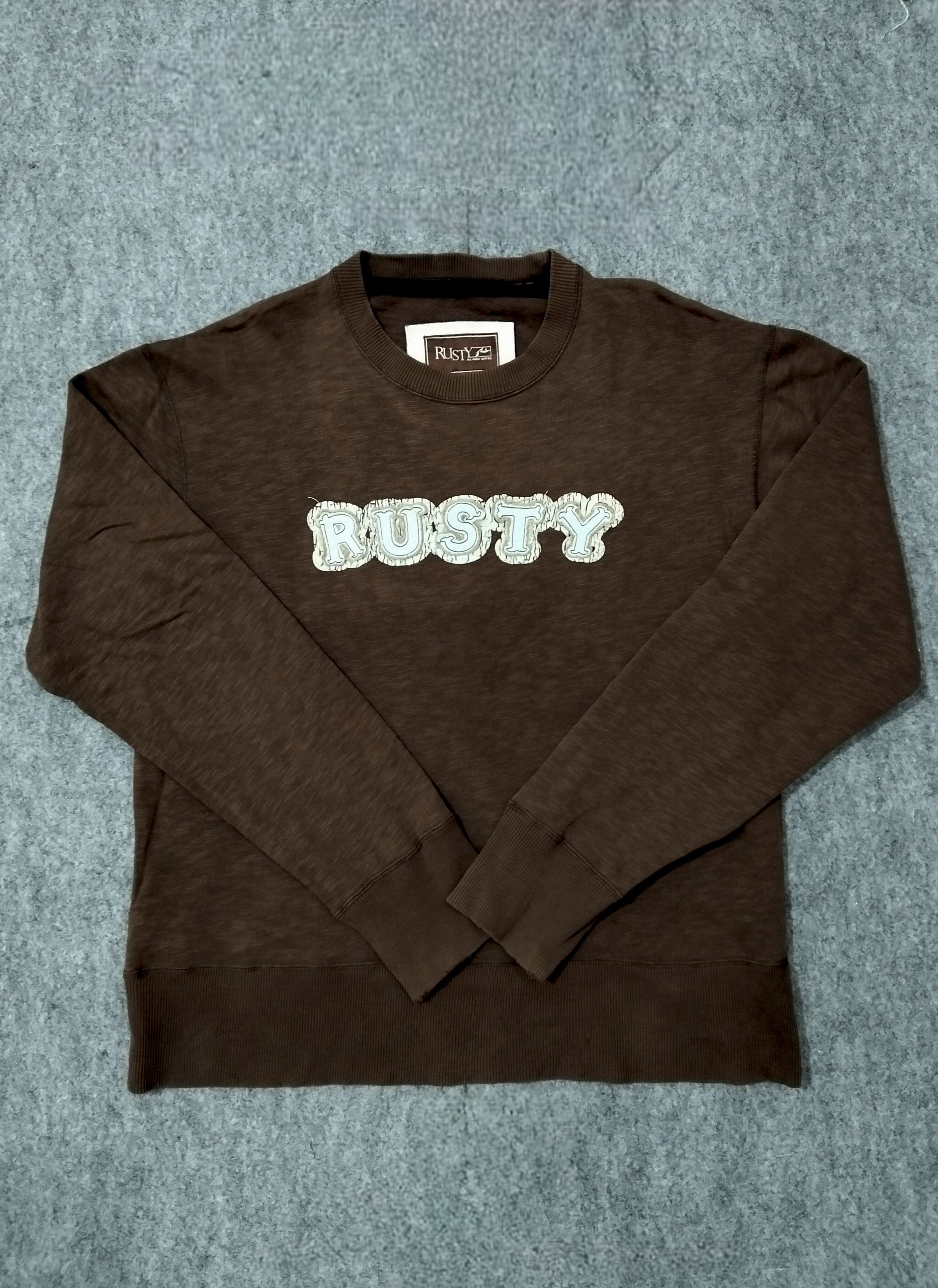 Rusty × Vintage 🔥 90s RUSTY All About Surfing Crewneck Sweatshirt 🔥 Size US L / EU 52-54 / 3 - 1 Thumbnail