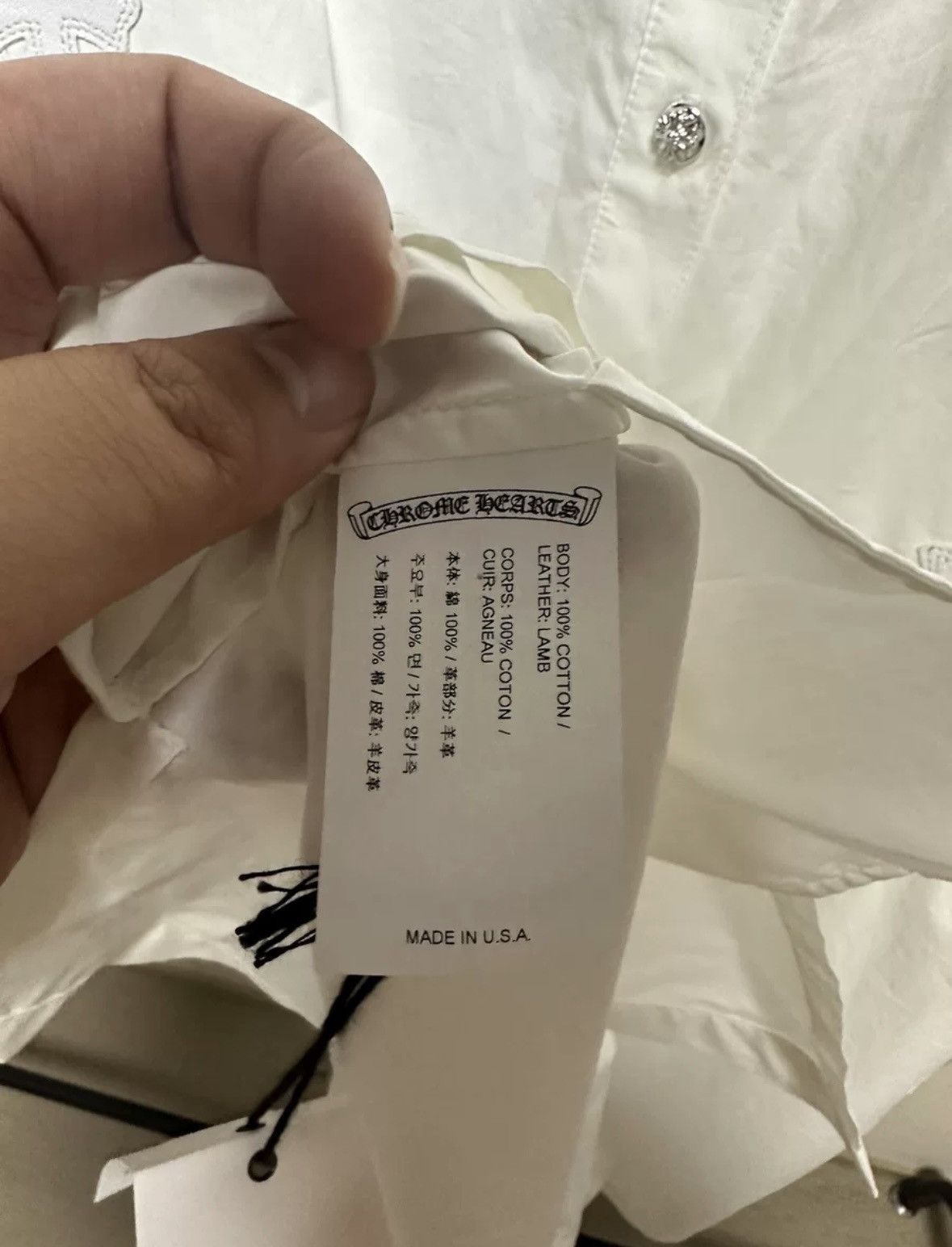 Chrome Hearts Chrome hearts white shirt Size US S / EU 44-46 / 1 - 7 Thumbnail