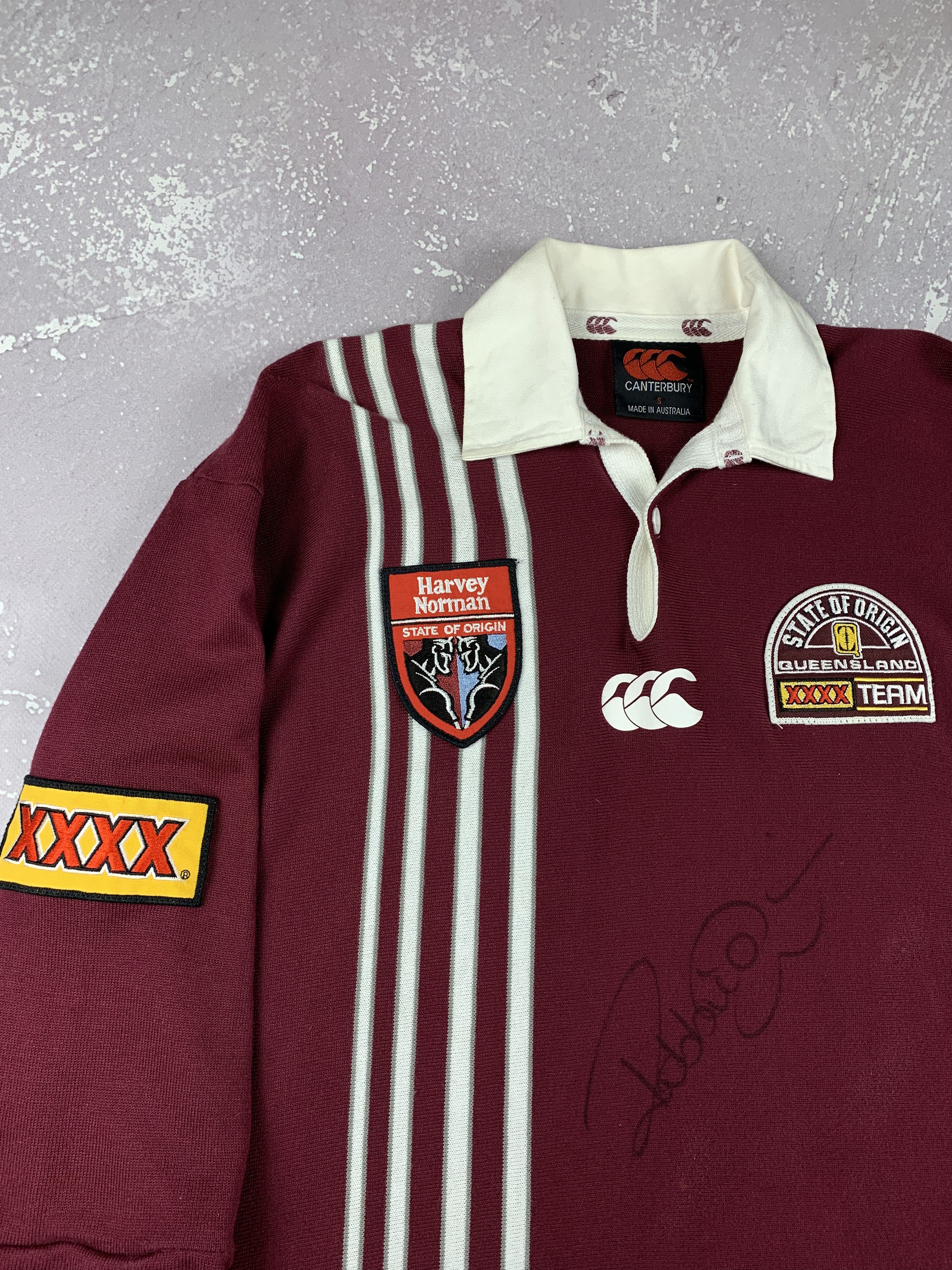 Canterbury of New Zealand 1998 90s Queensland State of Origin Canterbury Rugby Jersey Size US S / EU 44-46 / 1 - 3 Thumbnail
