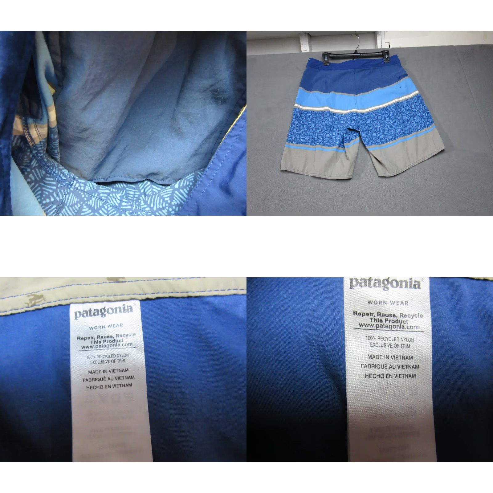 Patagonia Patagonia Board Shorts Mens 34 Blue Wavefarer Swim Surf Drawstring Worn Wear Size US 34 / EU 50 - 10 Thumbnail