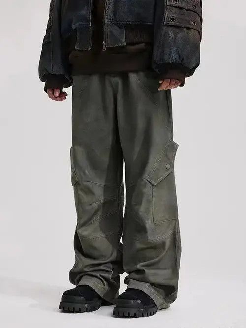 Japanese Brand × Jean × Vintage Retro Scimitar Pocket Distressed Wide Leg Jeans Size US 32 / EU 48 - 1 Thumbnail