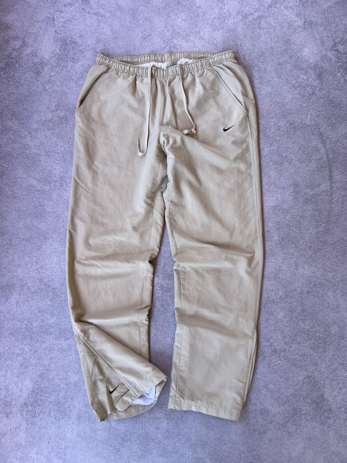 Nike ⚡ Vintage Nike White Drill Pants Y2K Cyber 2000s – Size L Size US 34 / EU 50 - 2 Thumbnail