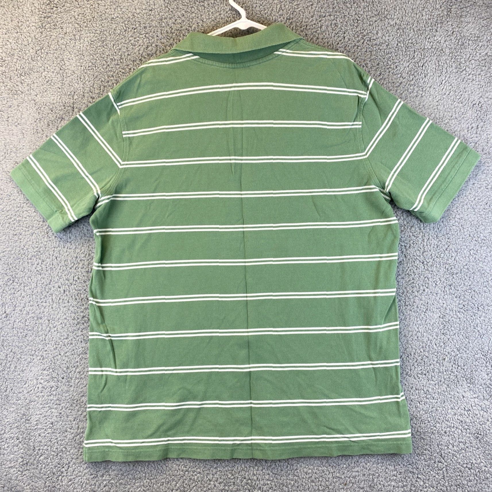 Merona Merona Men Polo Shirt Striped Short Sleeve Green XL 43-16 Casual Golf Knit 60/40 Cotton Polyester Size US XL / EU 56 / 4 - 6 Thumbnail