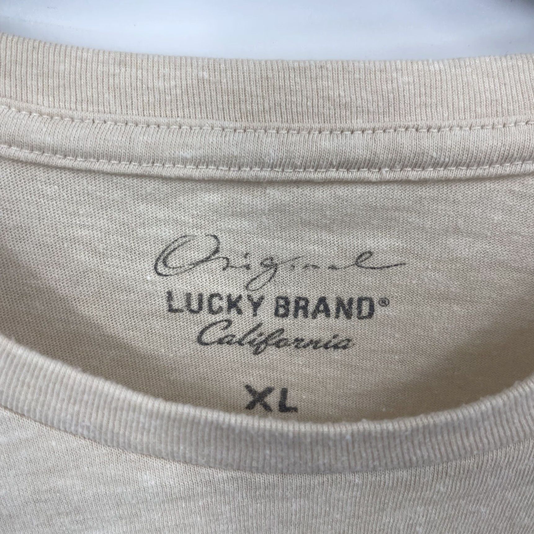 Lucky Brand VINTAGE Lucky Brand Men’s T-Shirt Short Sleeve Crew Neck Motorcycle Graphic Fall Summer Spring Winter Big & Tall XL Beige Casual Men Size US XL / EU 56 / 4 - 7 Thumbnail