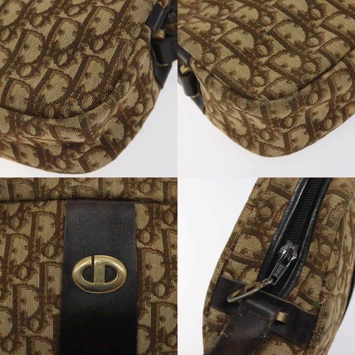 Dior DIOR Trotter Canvas Shoulder Bag Brown Gold Size ONE SIZE - 11 Thumbnail