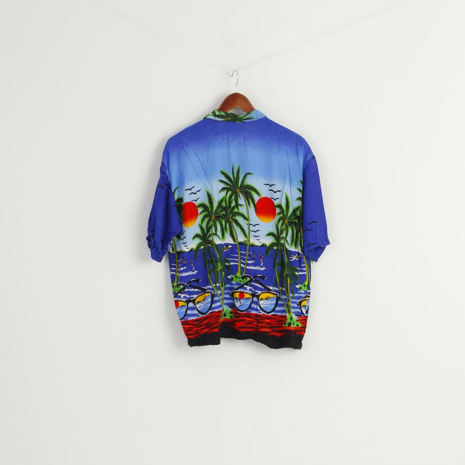 Other Hawaii Men XL (M) Casual Shirt Blue Summer 9008 Size US M / EU 48-50 / 2 - 5 Thumbnail