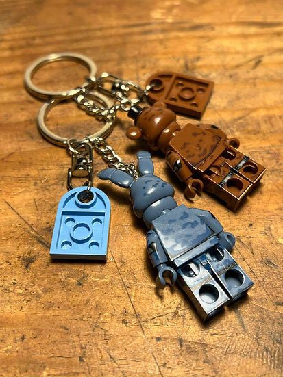 Cartoon Network FNAF Bonnie Freddy minifigure keychain custom handmade Size ONE SIZE - 6 Thumbnail