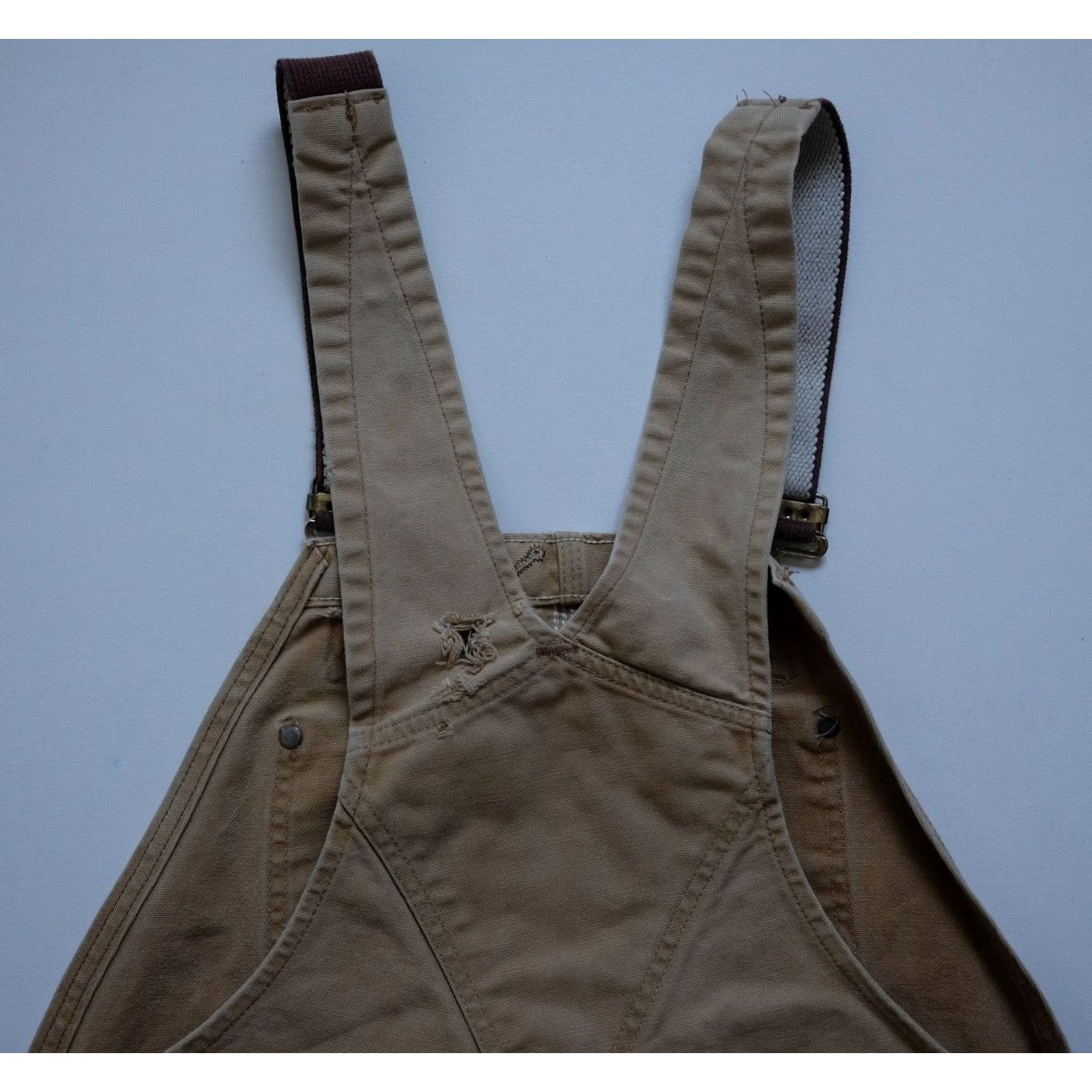 Carhartt VINTAGE Carhartt Jeans 90s USA Made Double Knee Overalls Bib Brown Work 36x30 Mens Jeans Bootcut 5-Pocket Inseam 29" Size US 36 / EU 52 - 6 Thumbnail