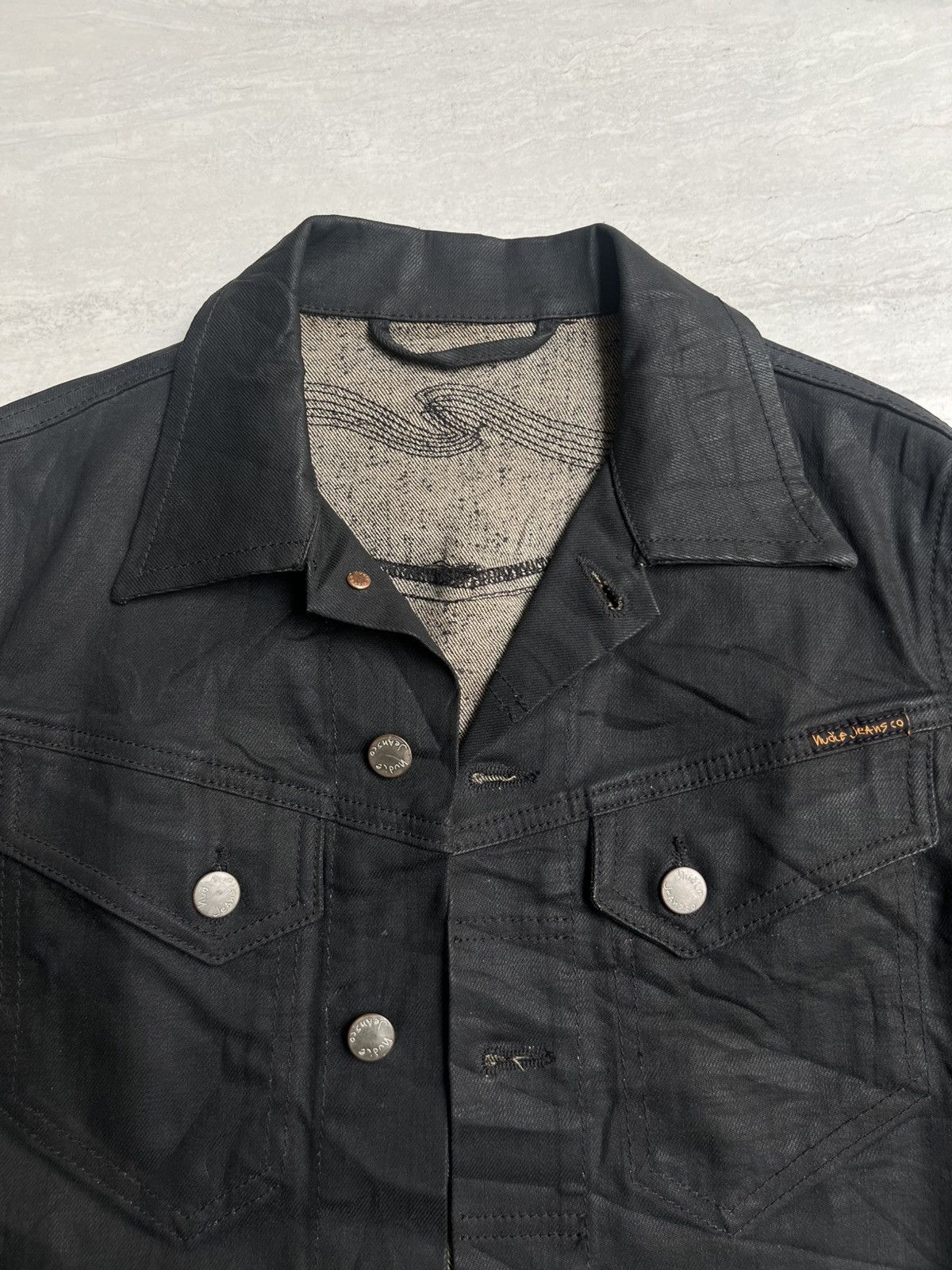 Nudie Jeans Nudie Jeans Conny Dry Black Coated Trucker Jeans Jacket Size US XS / EU 42 / 0 - 11 Thumbnail