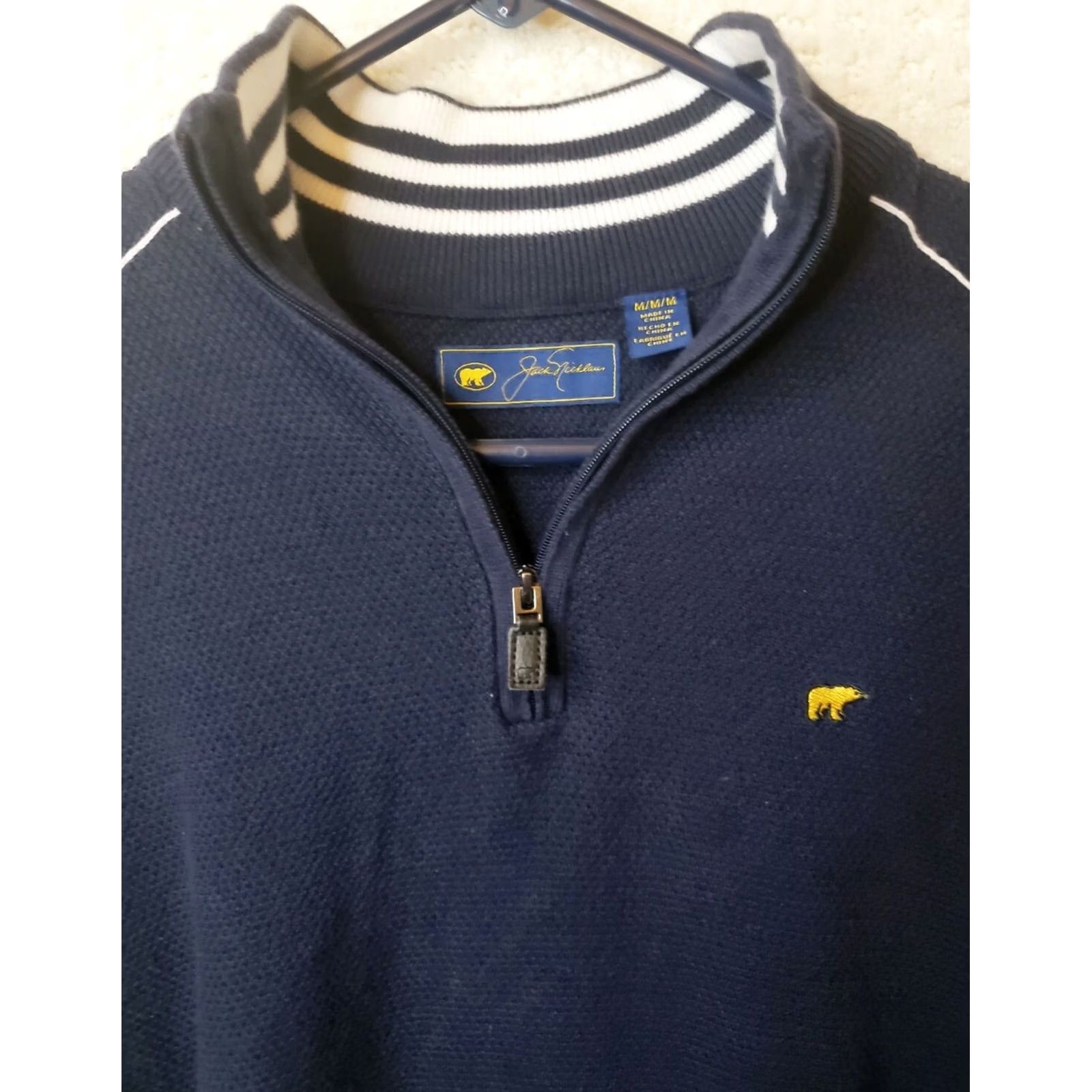 Golden Bear Jack Nicklaus Golden Bear Mens Long Sleeve 1/4 Zip Sweater Navy Size Medium Size US M / EU 48-50 / 2 - 2 Thumbnail